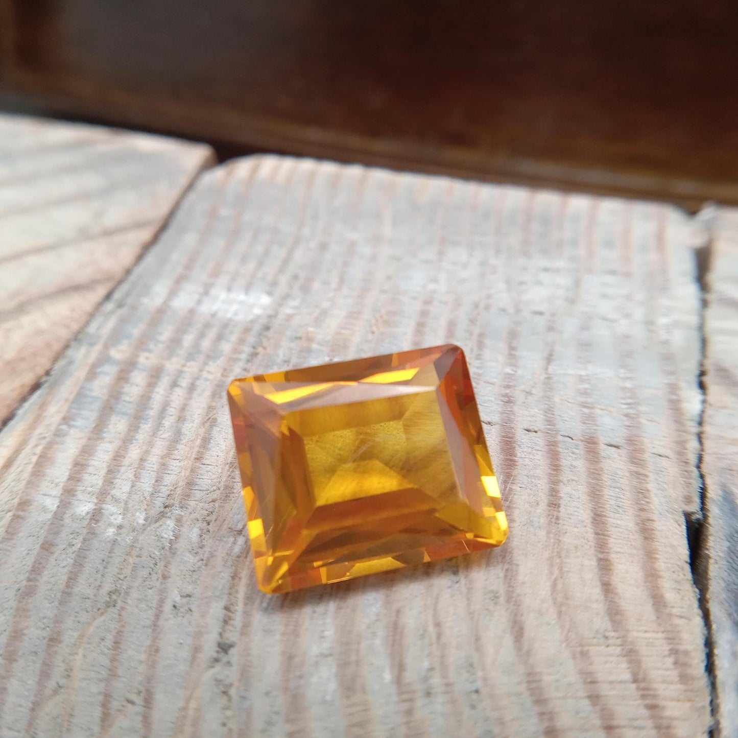 12.1x10.1mm Yellow Lab Sapphire 8.15 Carat Rectangle Cut