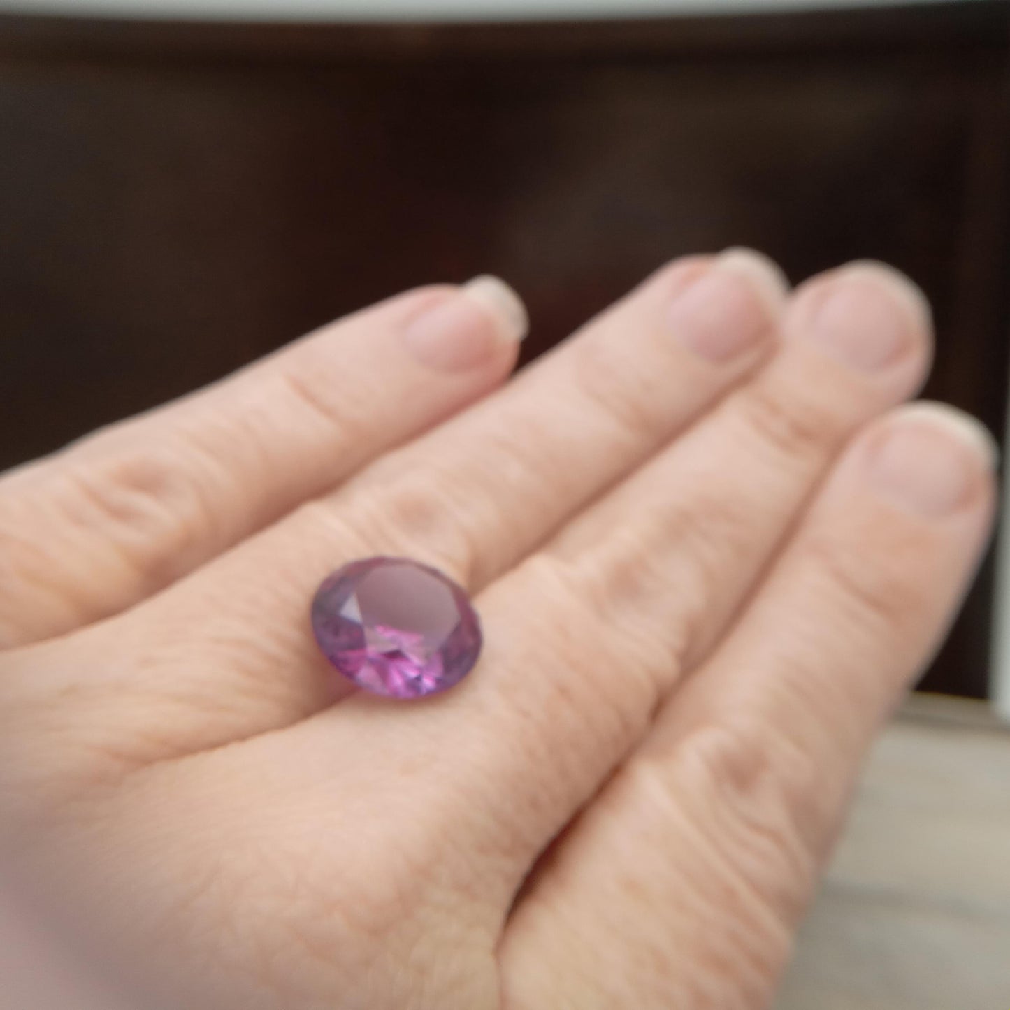 12.3mm Purple  Lab Sapphire Round Cut 7.74 Carats, Faceted Loose