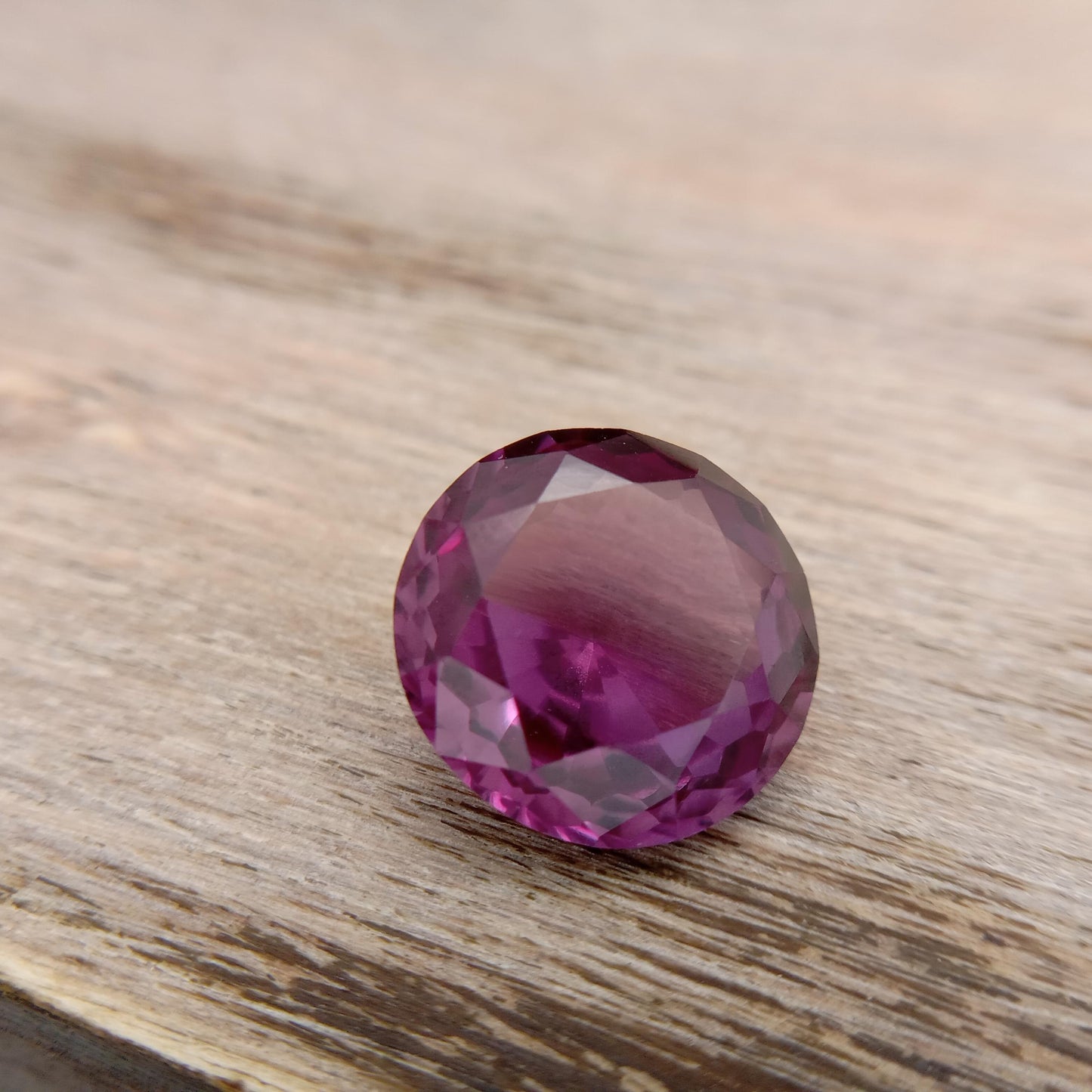 12.3mm Purple  Lab Sapphire Round Cut 7.74 Carats, Faceted Loose