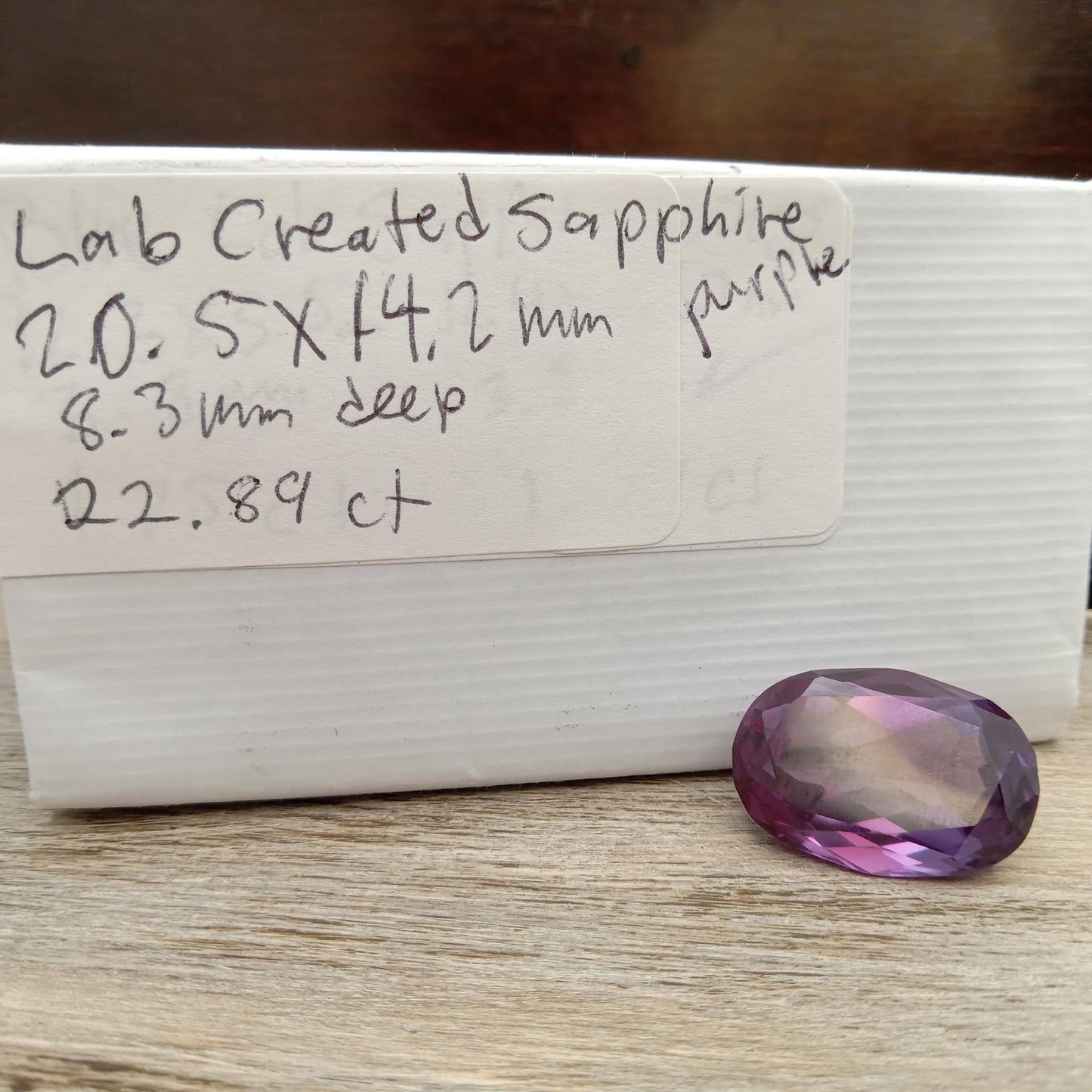 Lab Created Purple Color Change Sapphire Oval Cut 22.89 Carat, Faceted Lab Grown Corundum- Alexandrite Replacement 20.5x14mm