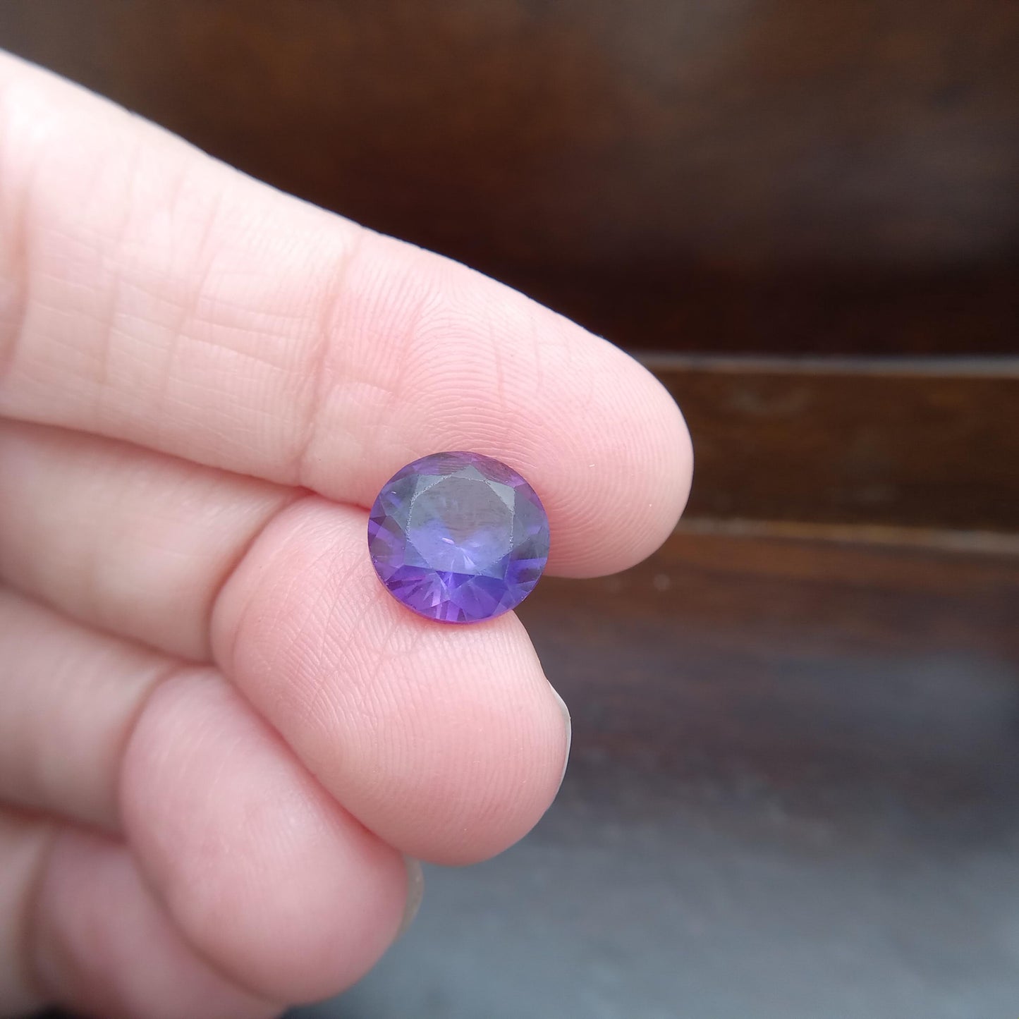 9.8 mm Purple  Lab Sapphire Round Cut 4.42 Carats, Faceted Loose