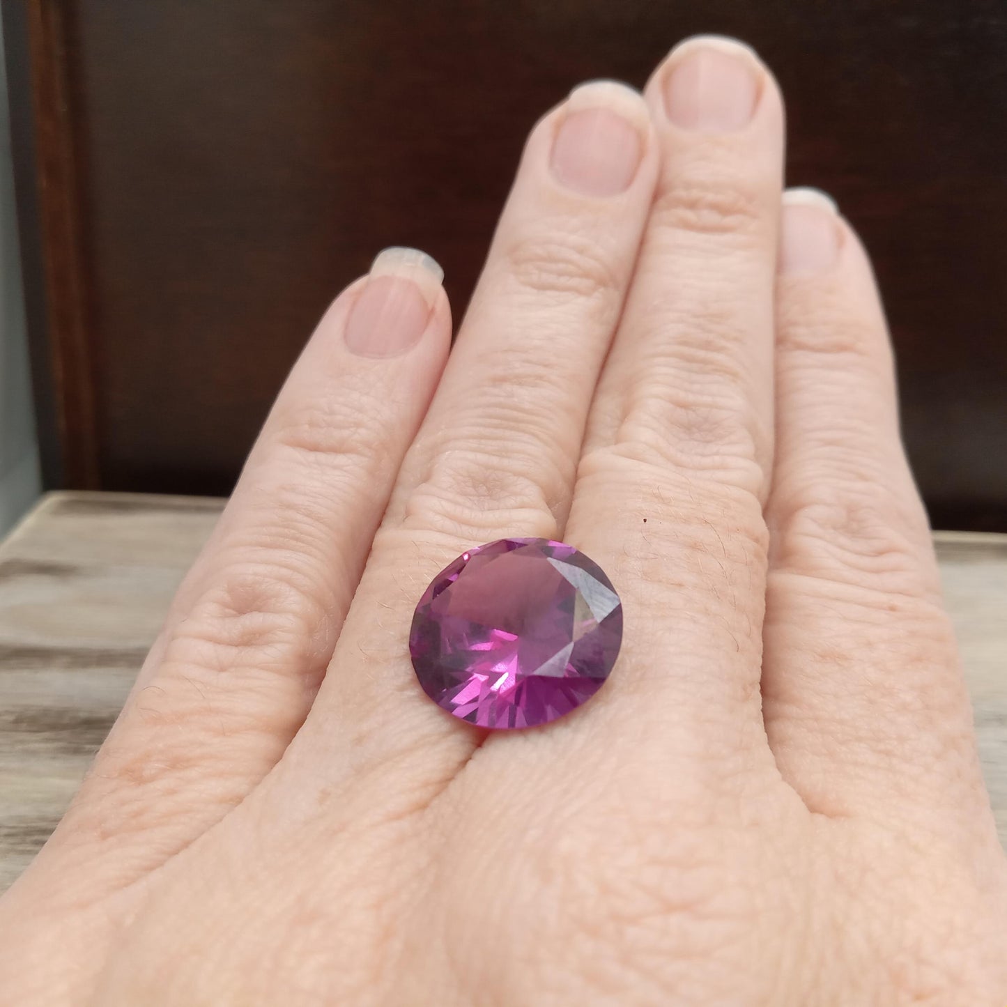 11.2 Ct Lab Created Purple Sapphire 14.4mm  Round  Gemstone