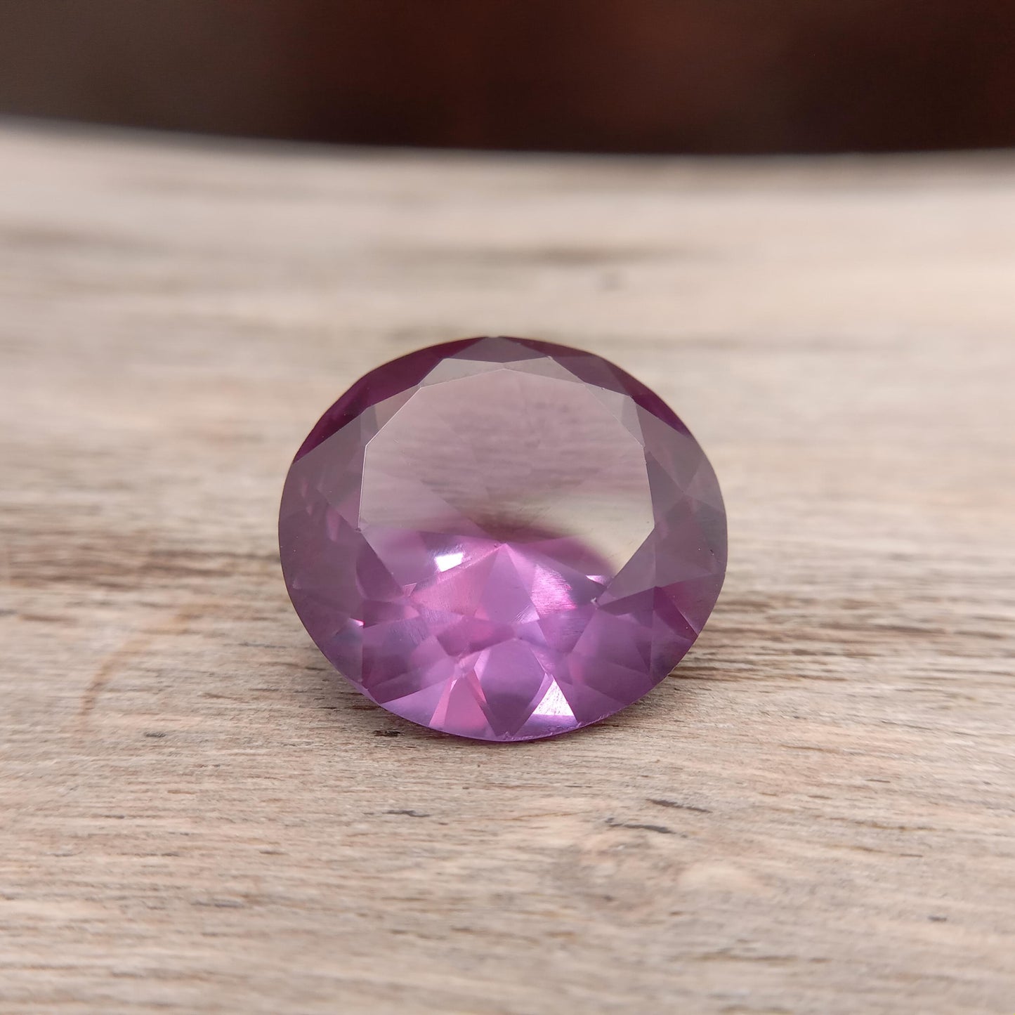Lab Created Purple Sapphire Round Cut 21.18 Carat, Faceted Lab Grown Corundum- Alexandrite Replacement 17.8mm color change