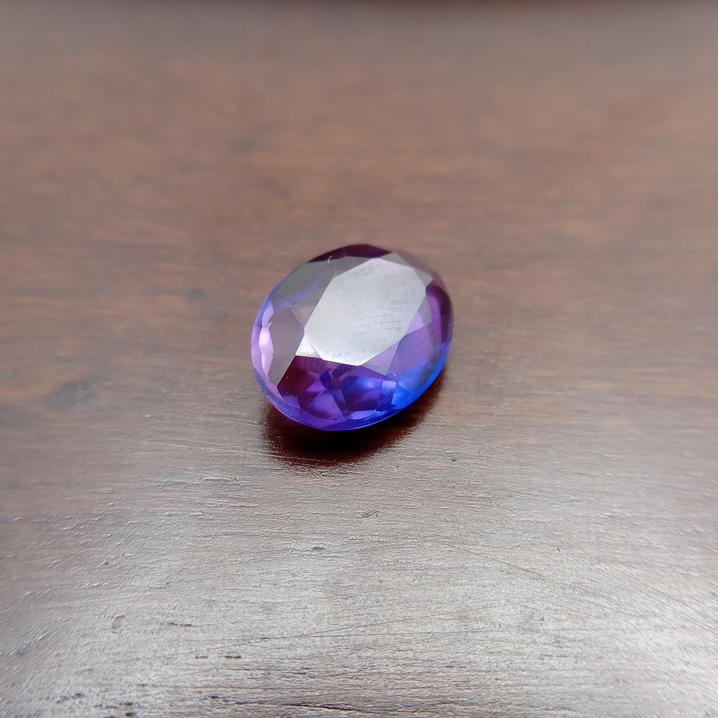 Lab Created Purple Sapphire Oval Cut 10.88 Carat, Faceted Lab Grown Corundum- Alexandrite Replacement 16.3x12.1mm color change