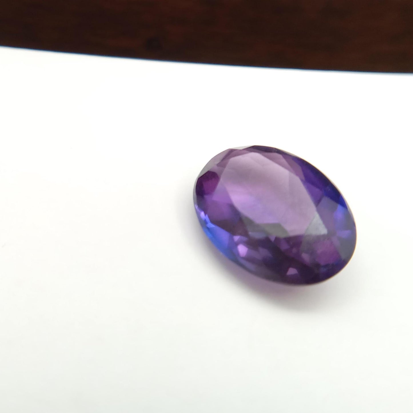 Lab Created Purple Sapphire Oval Cut 10.88 Carat, Faceted Lab Grown Corundum- Alexandrite Replacement 16.3x12.1mm color change