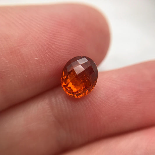 Natural Spessartite Garnet 1.86 carat 7x6mm Faceted Oval Loose Orange Garnet