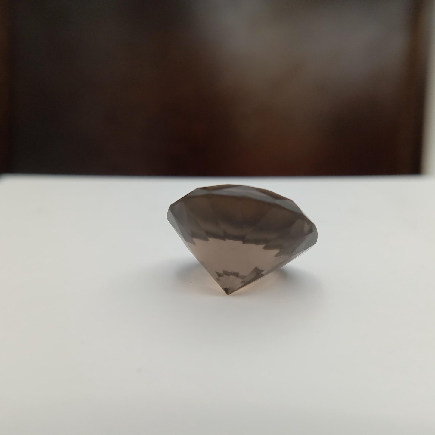 15.7 mm Smoky Quartz 11.92 carat, Round, Brown Faceted Loose Gemstone, Recycled Gemstone