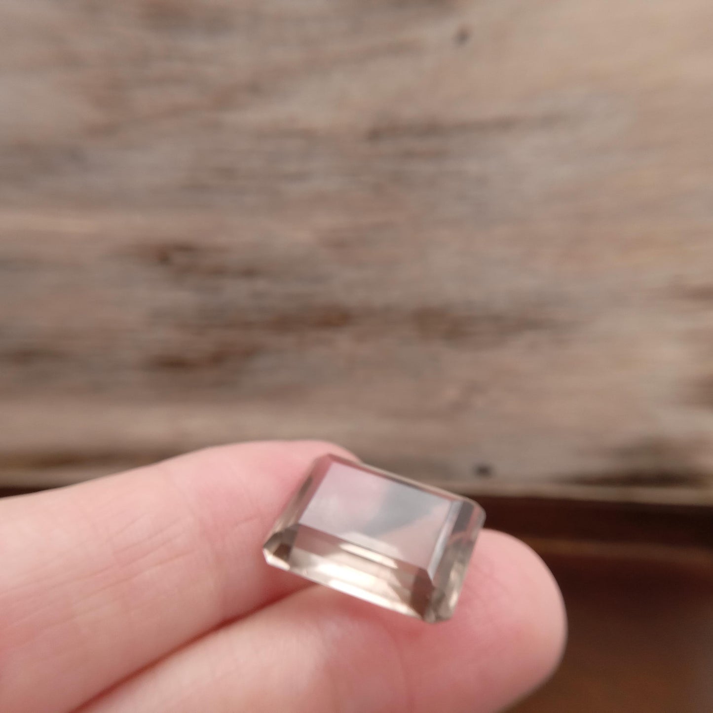 13.57 Carat Smoky Quartz 17.6x12.8mm Emerald cut, Faceted Loose Light Brown Gemstone