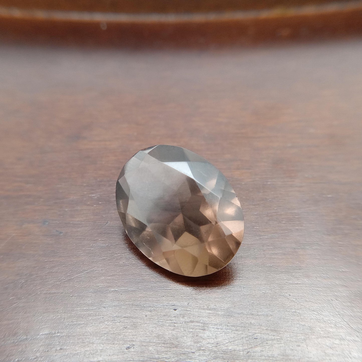 19.9x15mm Smoky Quartz 13.17 carat, Oval, Brown Faceted Loose Gemstone, Recycled Gemstone
