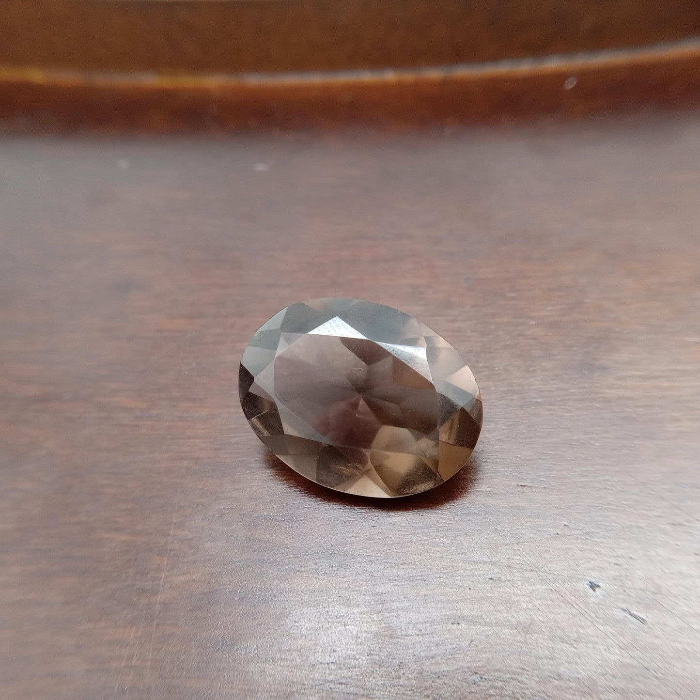 19.9x15mm Smoky Quartz 13.17 carat, Oval, Brown Faceted Loose Gemstone, Recycled Gemstone