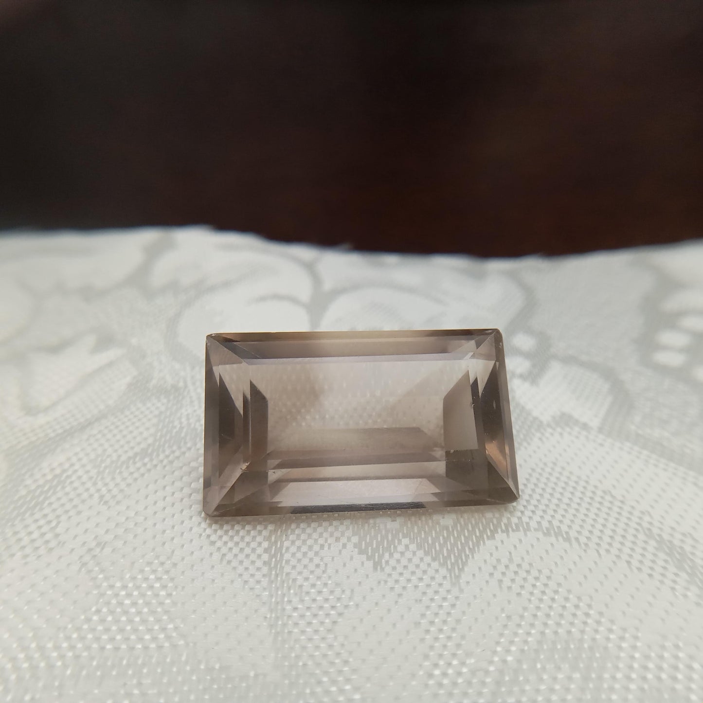 30.37 Carat Smoky Quartz 24.5x14.9mm Baguette cut, Faceted Loose Large Brown Gemstone