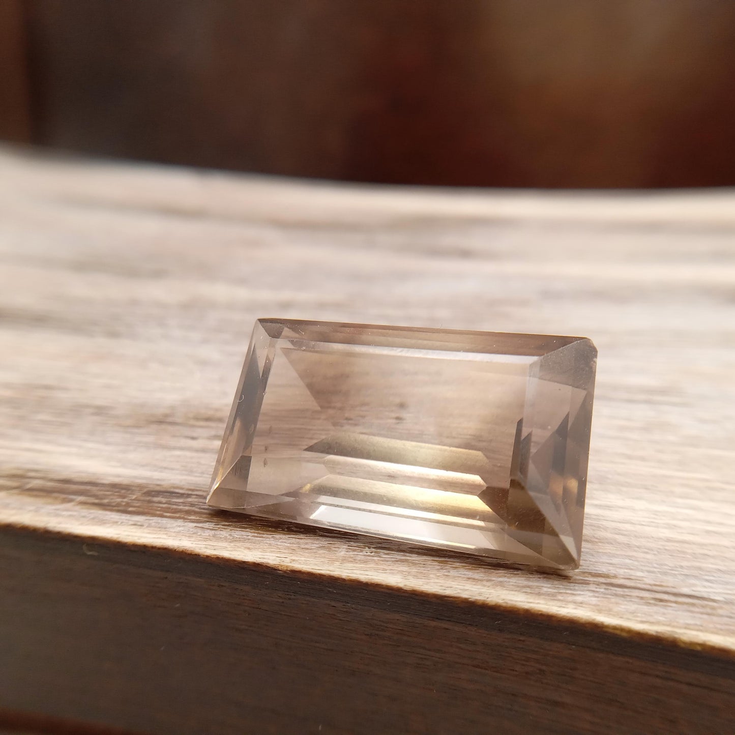 30.37 Carat Smoky Quartz 24.5x14.9mm Baguette cut, Faceted Loose Large Brown Gemstone