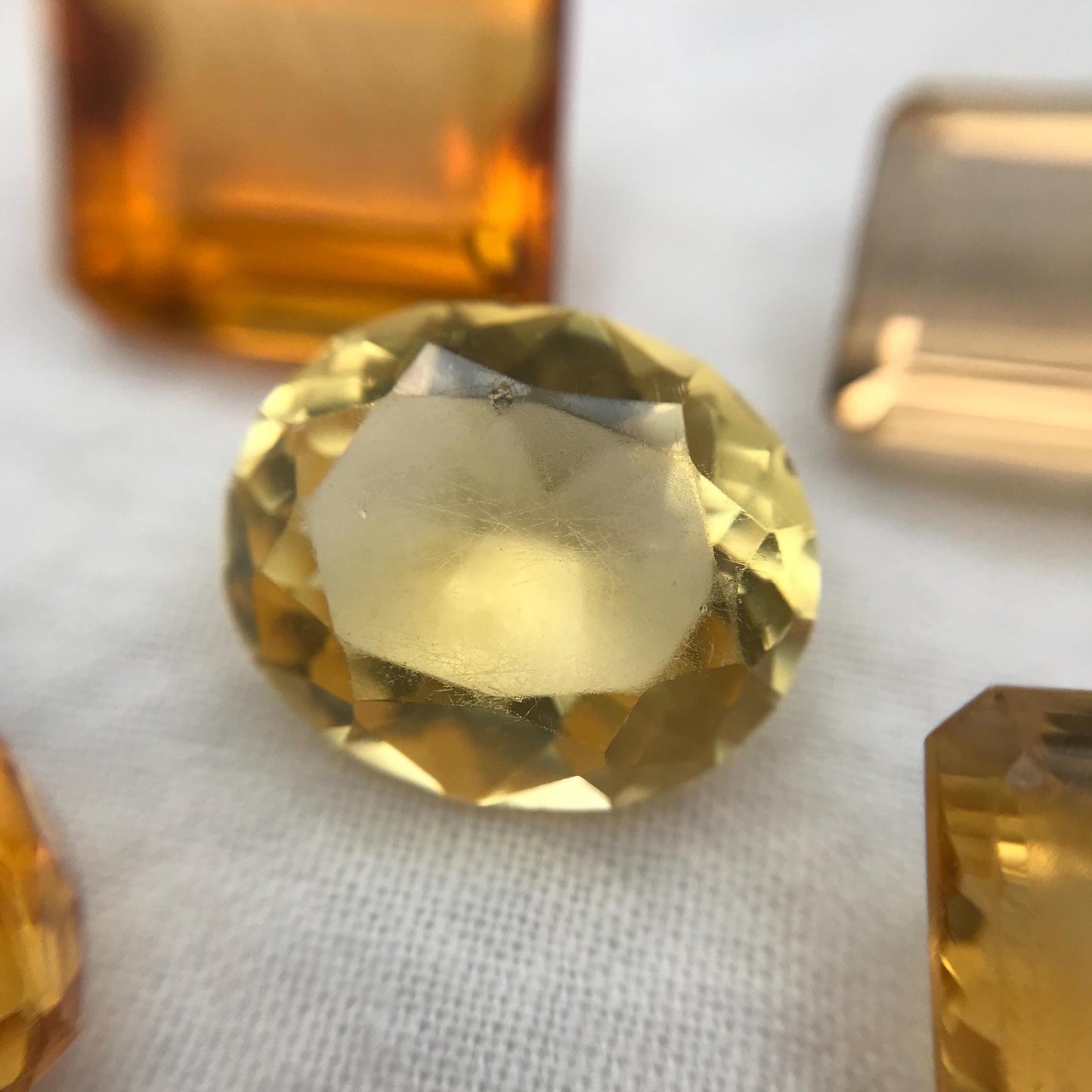 123 carat Lot of Worn Citrine, 15 Stones, Worn Faceted Discount Gemstone, Reclaimed/Recycled, Pre-formed Facet Rough, Re-cutting