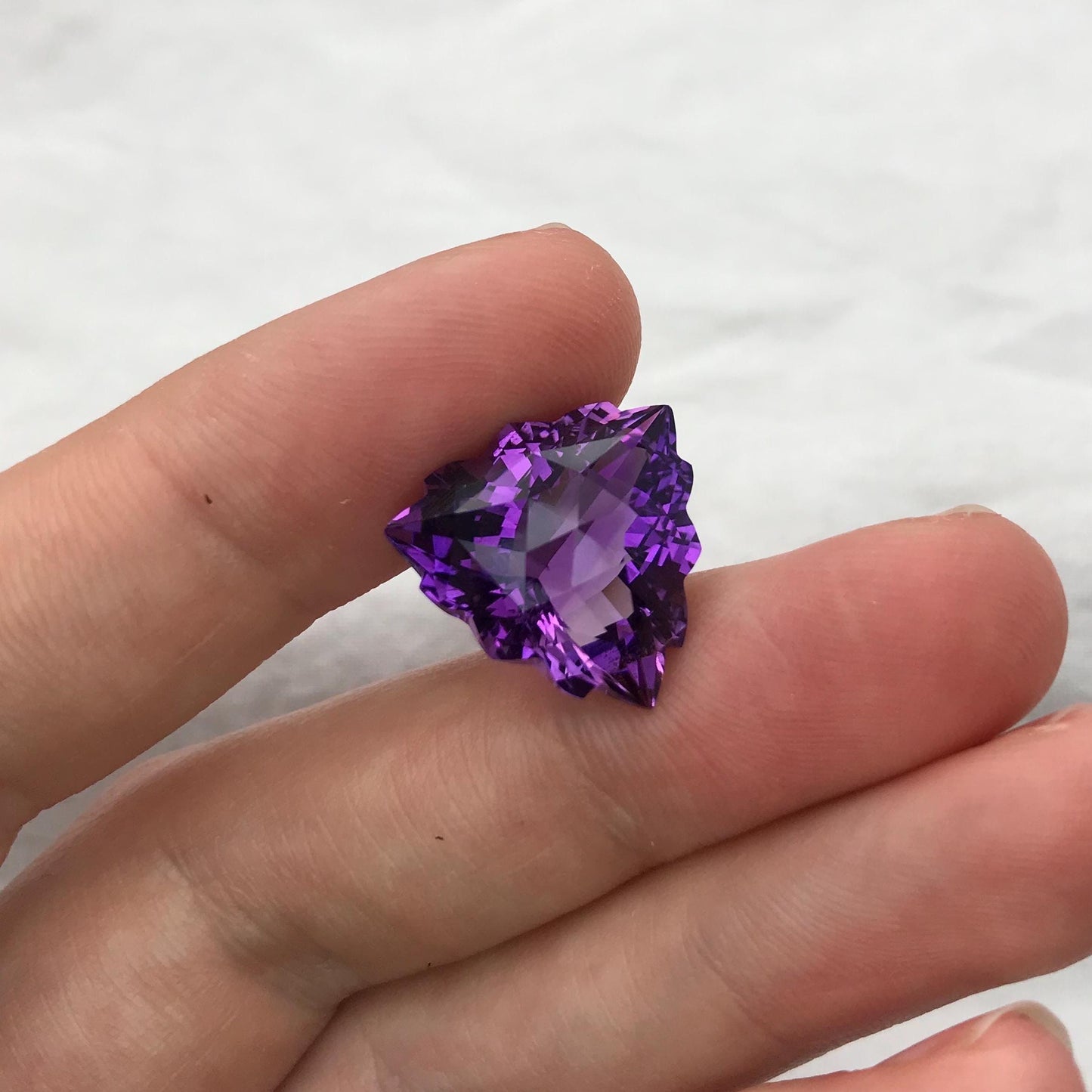 16.4mm Purple Amethyst, Fancy Trillion Cut 12 carat Loose Gemstone Faceted  February Birthstone, USA Seller