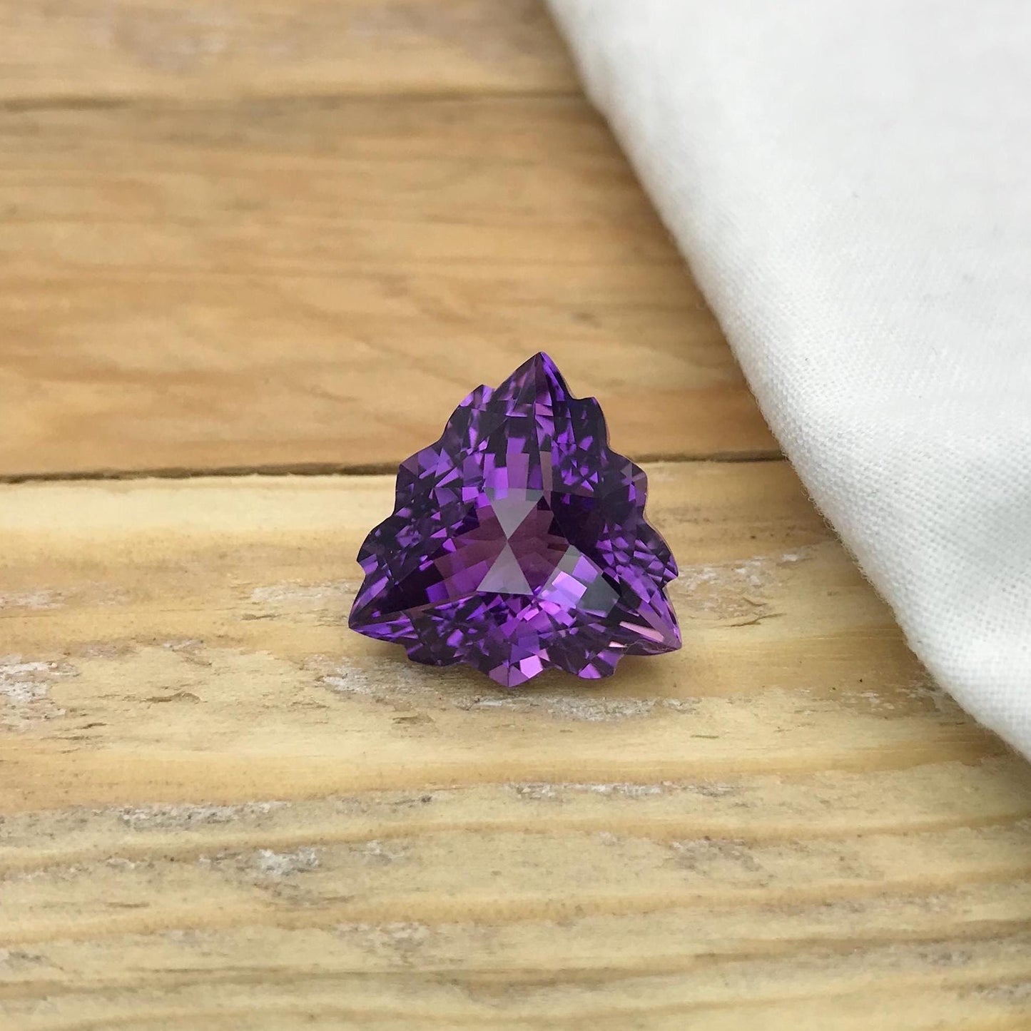 16.4mm Purple Amethyst, Fancy Trillion Cut 12 carat Loose Gemstone Faceted  February Birthstone, USA Seller