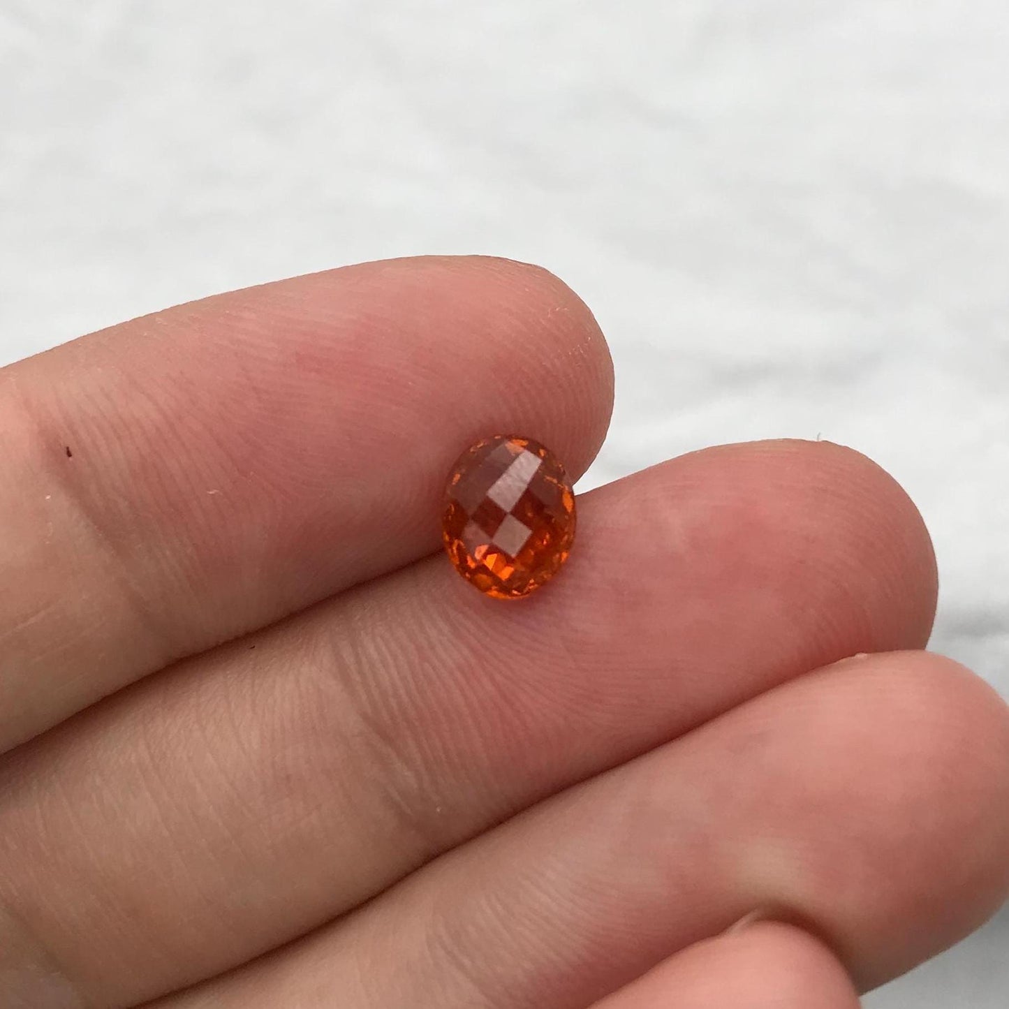 Natural Spessartite Garnet 1.86 carat 7x6mm Faceted Oval Loose Orange Garnet