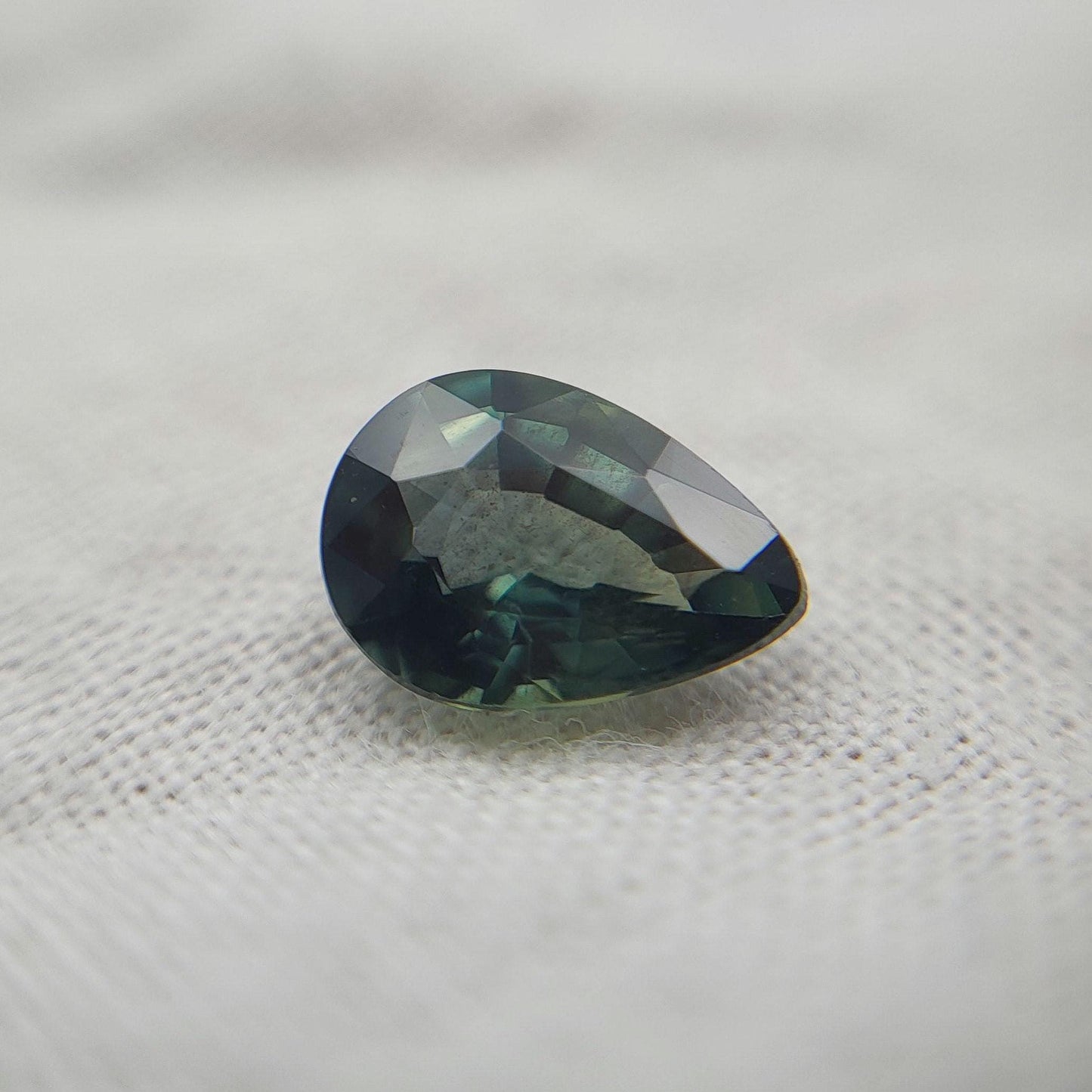 7.5x5.3mm Pear Cut, 0.97 carat Natural Heated Greenish Blue Sapphire, Corundum, Faceted Loose Unmounted Gemstone