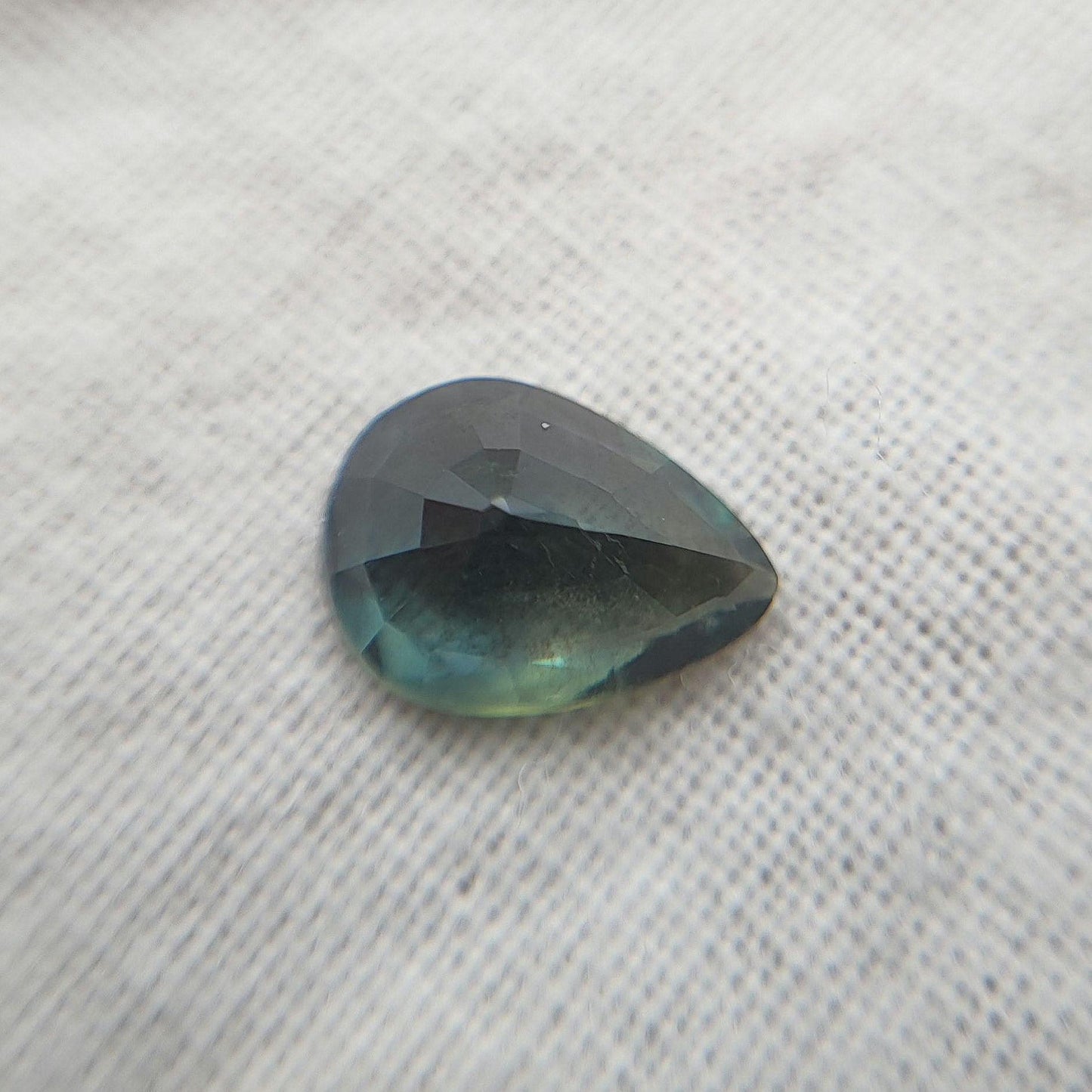7.5x5.3mm Pear Cut, 0.97 carat Natural Heated Greenish Blue Sapphire, Corundum, Faceted Loose Unmounted Gemstone