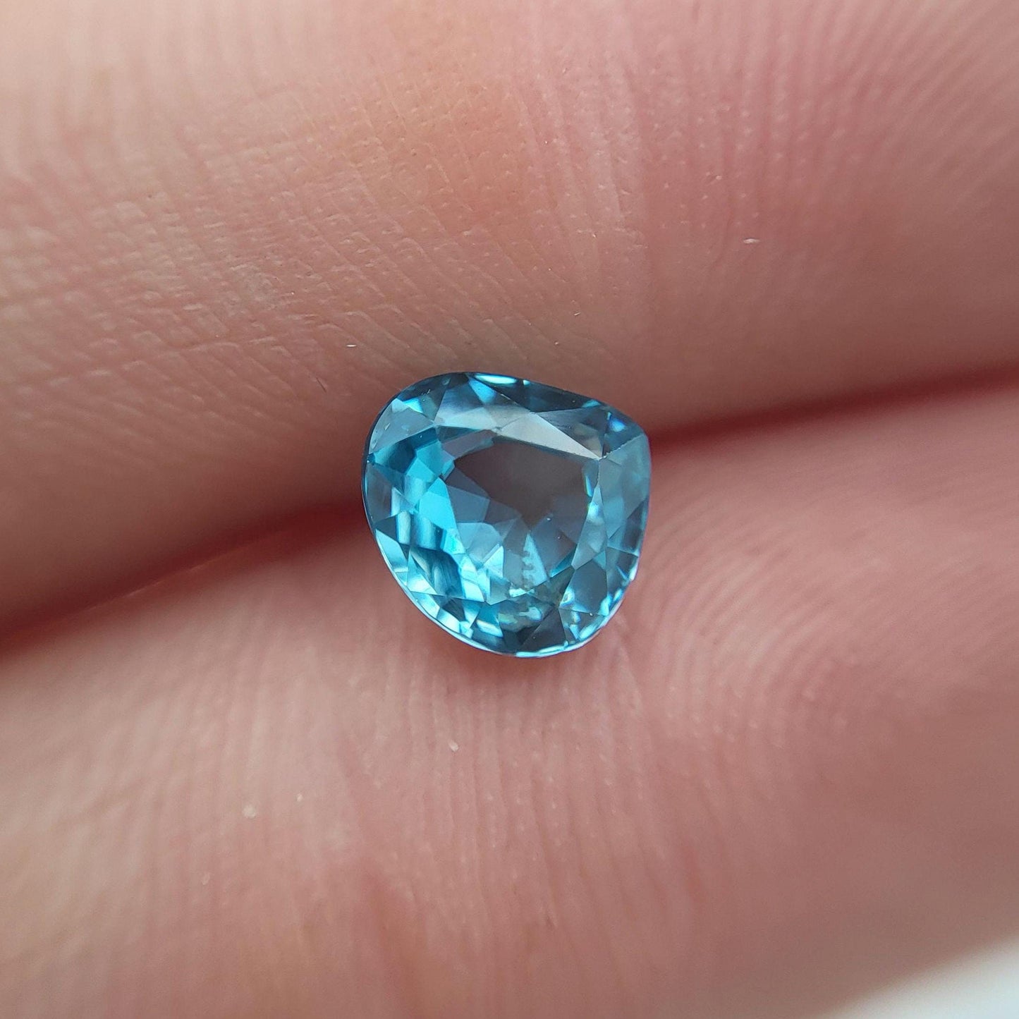 Natural Zircon 1.56 carat 6.7x6.4mm Blue Pear Loose Gemstone, Unmounted Zircon, December Birthstone