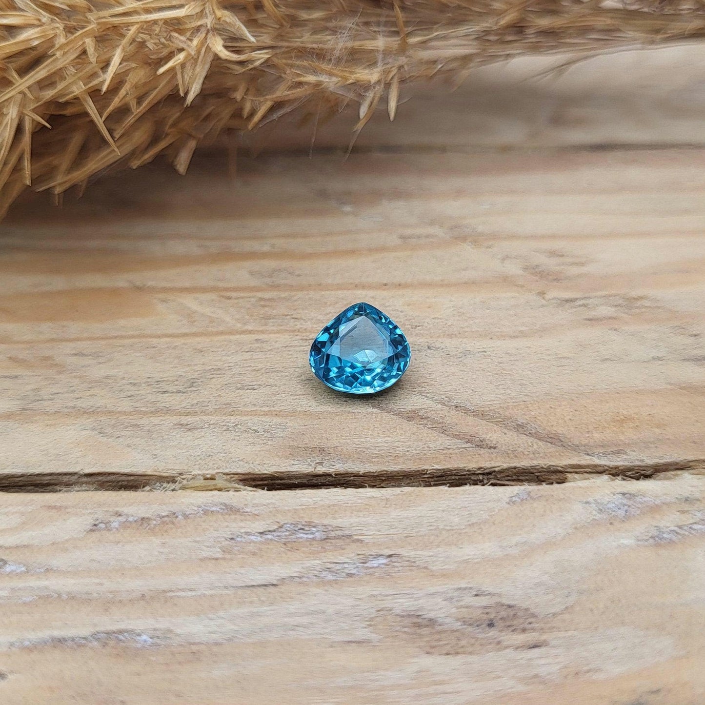 Natural Zircon 1.56 carat 6.7x6.4mm Blue Pear Loose Gemstone, Unmounted Zircon, December Birthstone