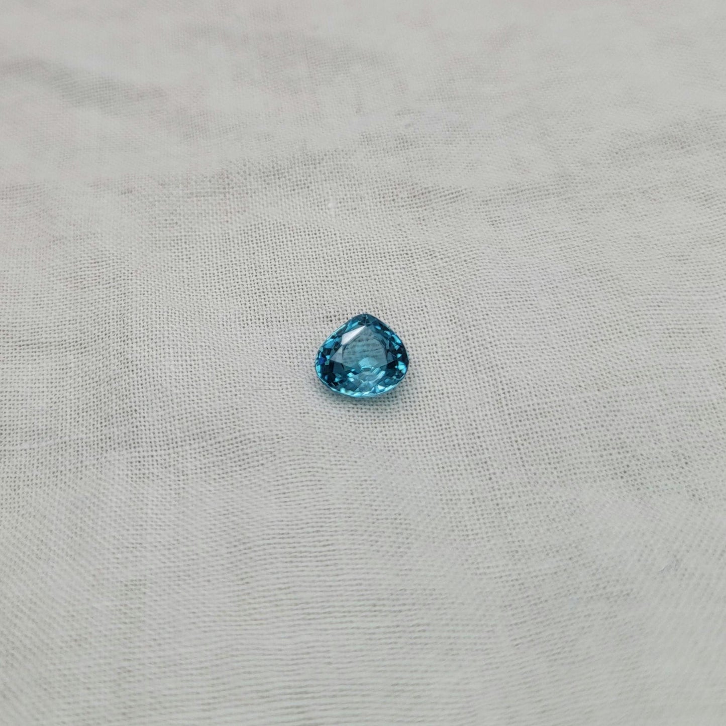 Natural Zircon 1.56 carat 6.7x6.4mm Blue Pear Loose Gemstone, Unmounted Zircon, December Birthstone