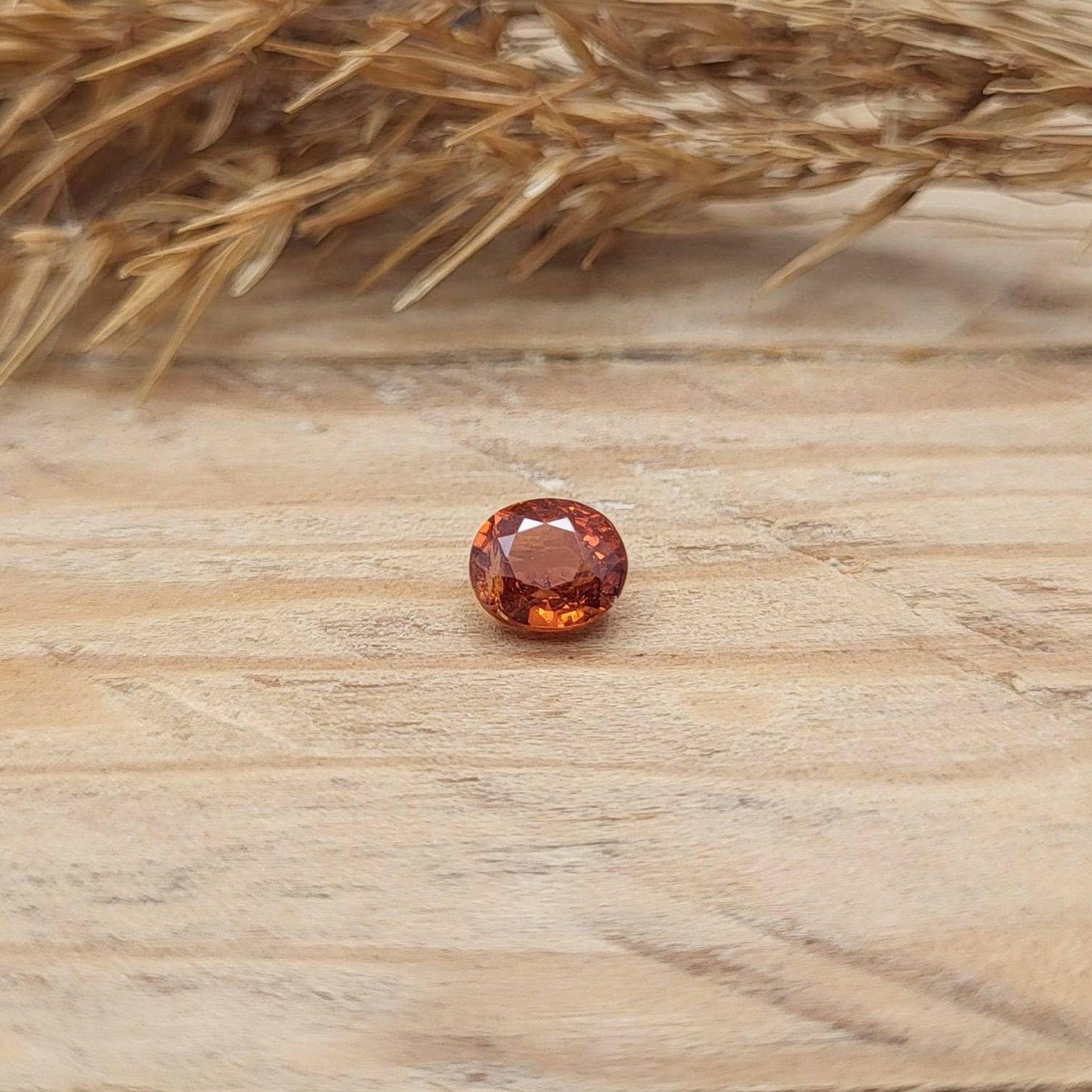 0.62 carat 5x4.3mm Natural Mandarin Spessartite Garnet, Faceted Oval Gemstone, Orange Garnet