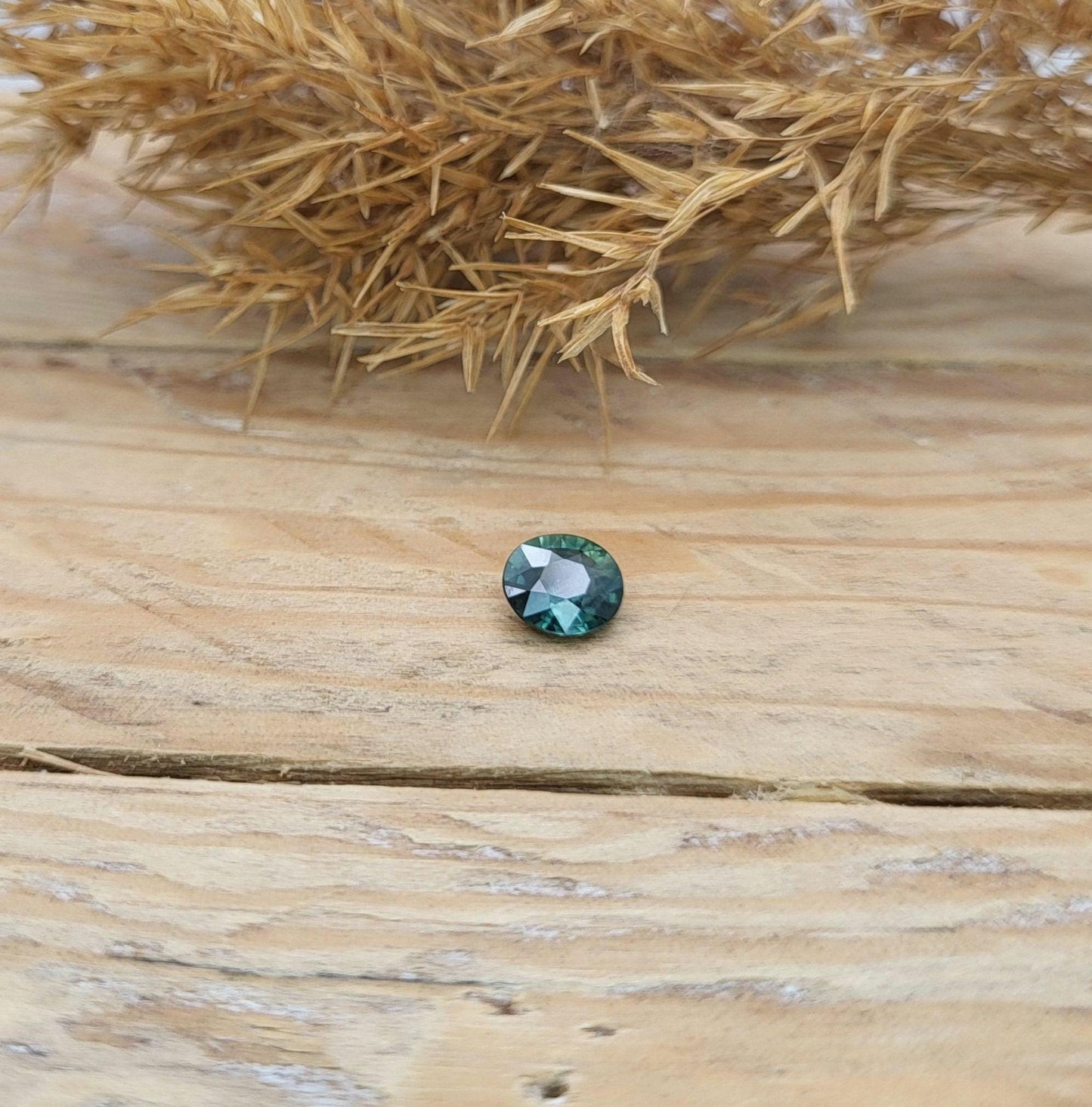 0.81 ct Natural Blue-Green Sapphire 6.2x5.4mm Oval Cut Heated, Faceted Loose Gemstone