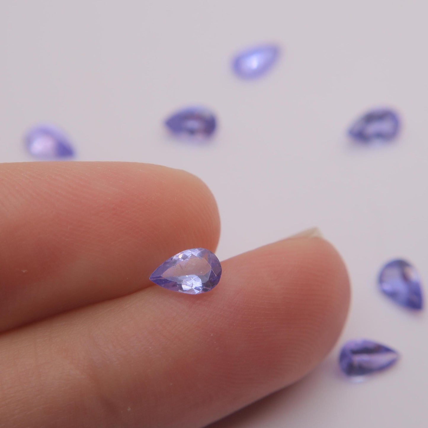 One 6x4mm Tanzanite Pear Cut, Faceted Loose Violet Gemstone, Natural Tanzanite, Zoisite