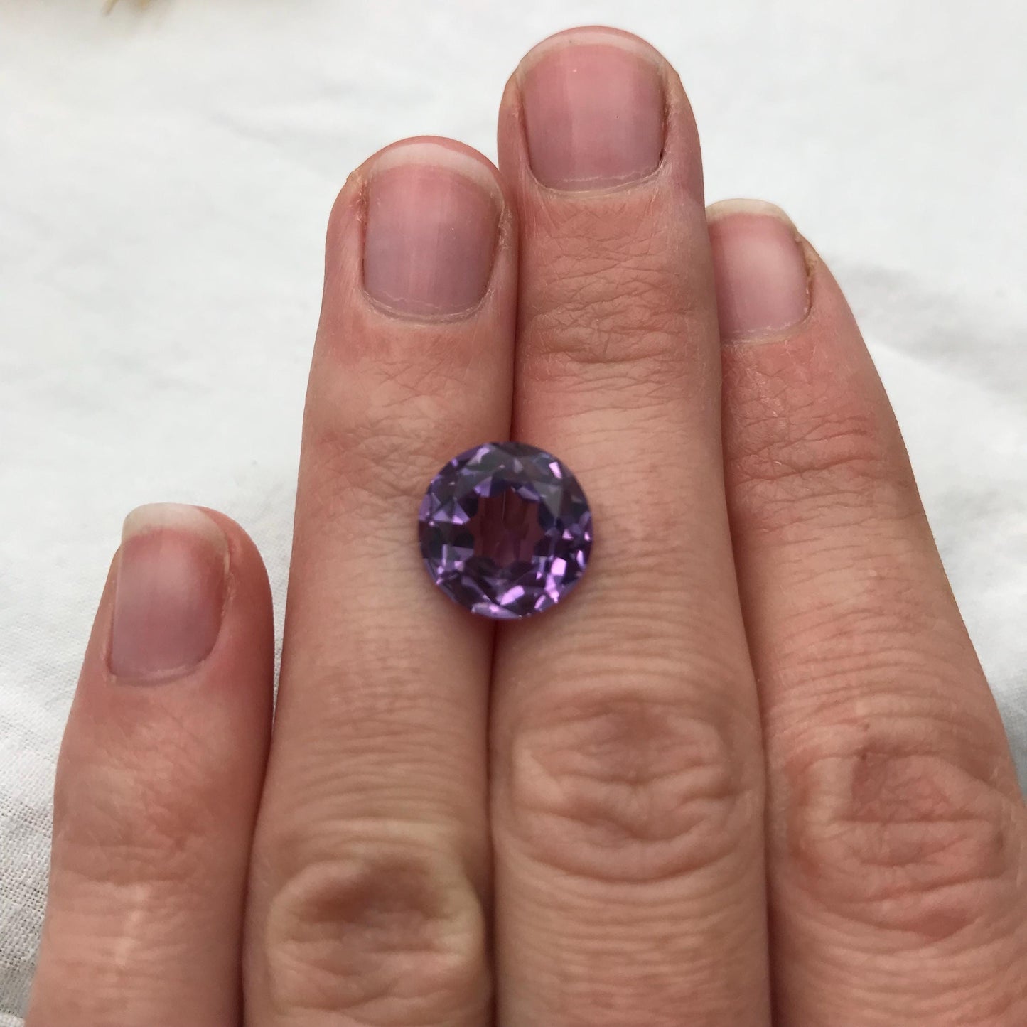 11mm Purple Color Change Lab Sapphire Round Cut 5.88 Carats, Faceted Loose Gem