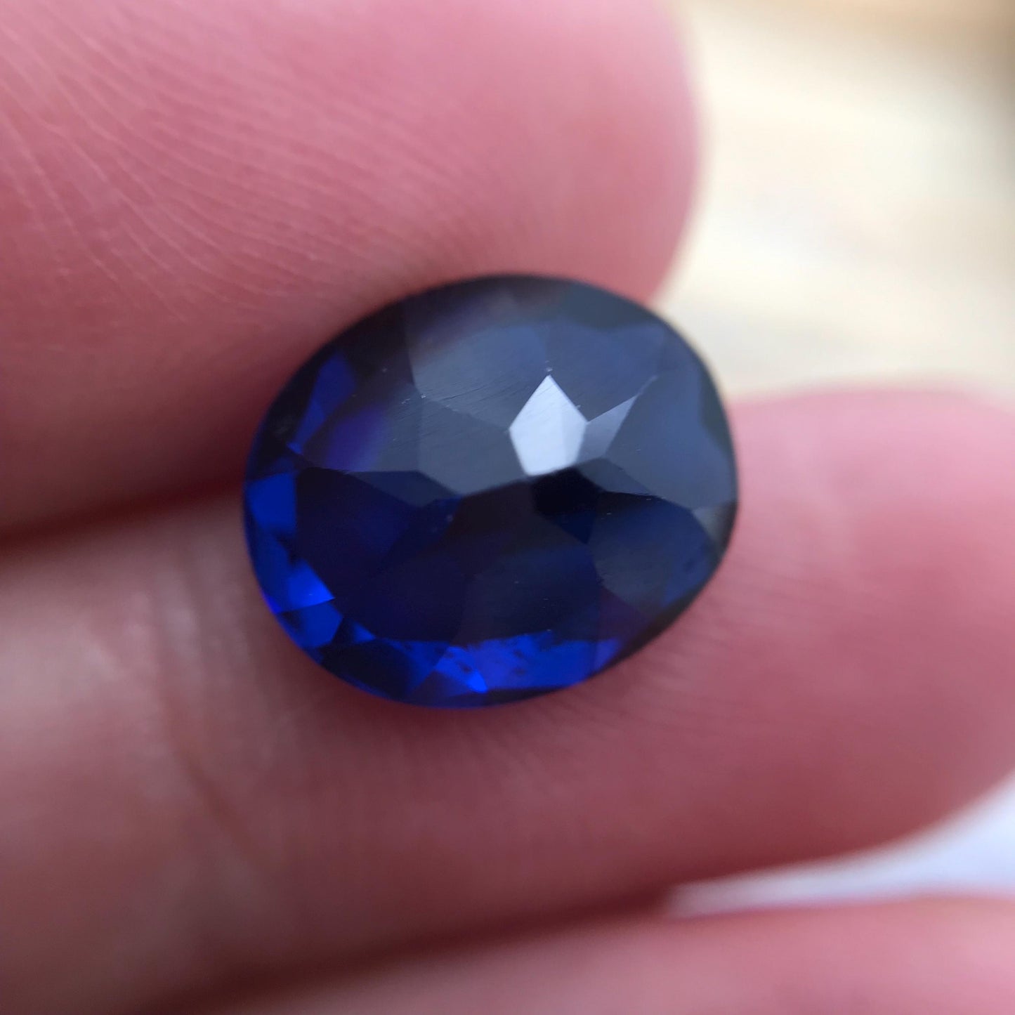 Lab Created Blue Spinel 4.91 Carat Man Made Spinel, 12x10mm Oval cut