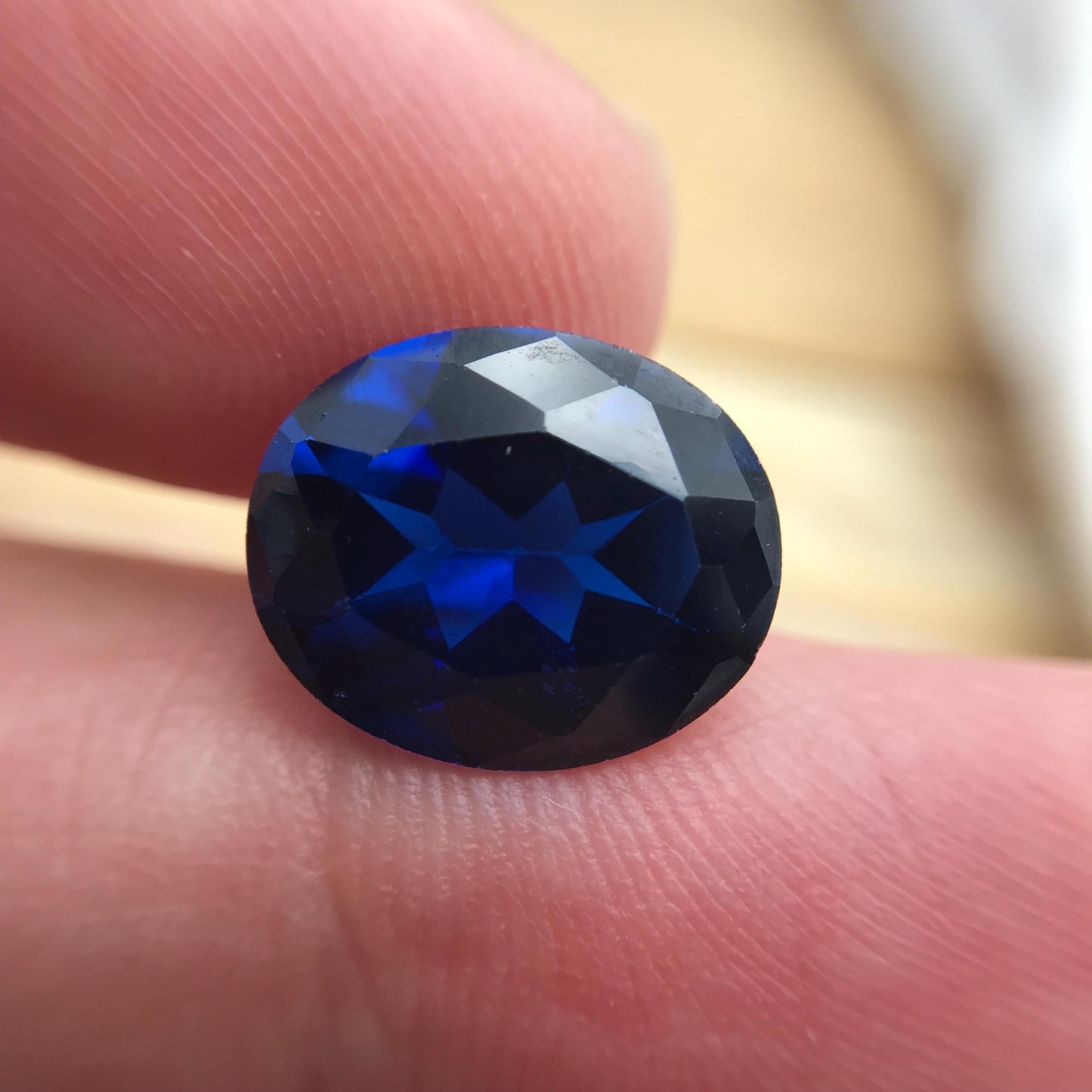 Lab Created Blue Spinel 4.91 Carat Man Made Spinel, 12x10mm Oval cut