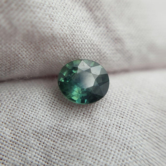 0.81 ct Natural Blue-Green Sapphire 6.2x5.4mm Oval Cut Heated, Faceted Loose Gemstone