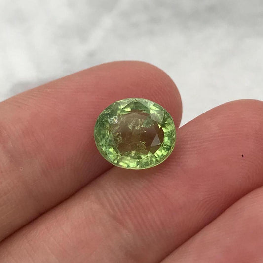 3.57 Carat Natural Green Tourmaline 10x9mm Oval Cut, Faceted Loose Gemstone