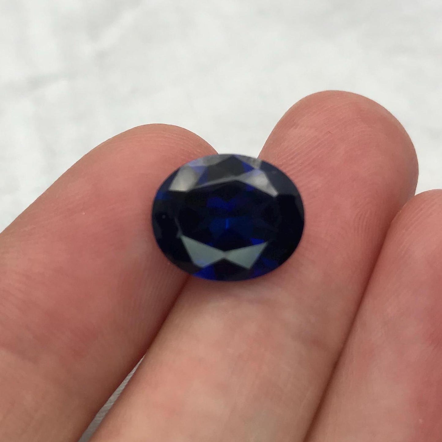 Lab Created Blue Spinel 4.91 Carat Man Made Spinel, 12x10mm Oval cut