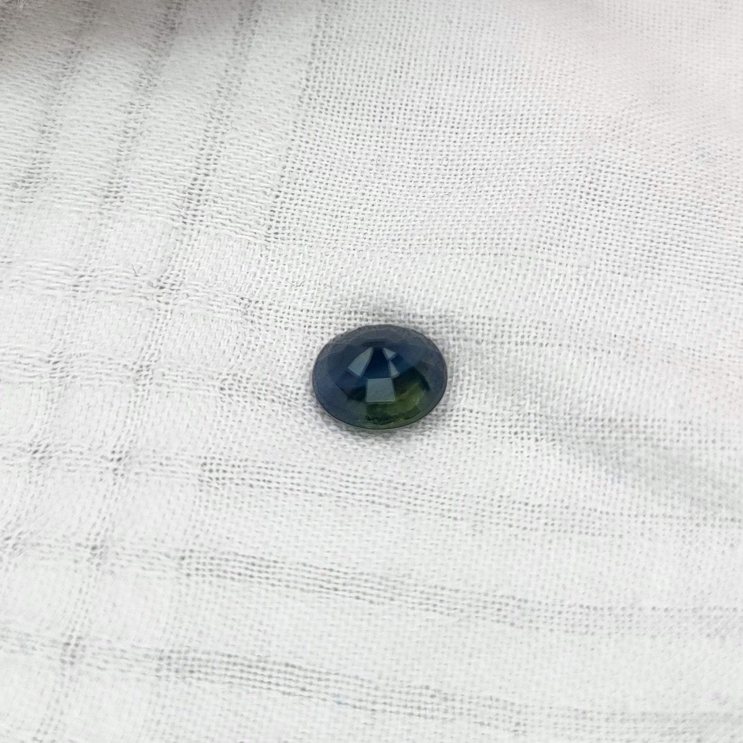 7x6mm Natural Dark Green-Blue Sapphire Oval 1.60 Carat Unheated Faceted Loose Gem