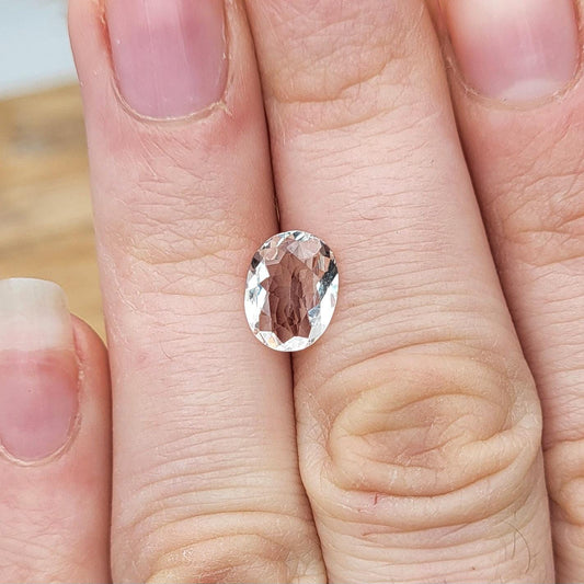 9x7mm Light Pink Morganite 1.22 Carat Oval Cut Morganite, Faceted Loose Beryl