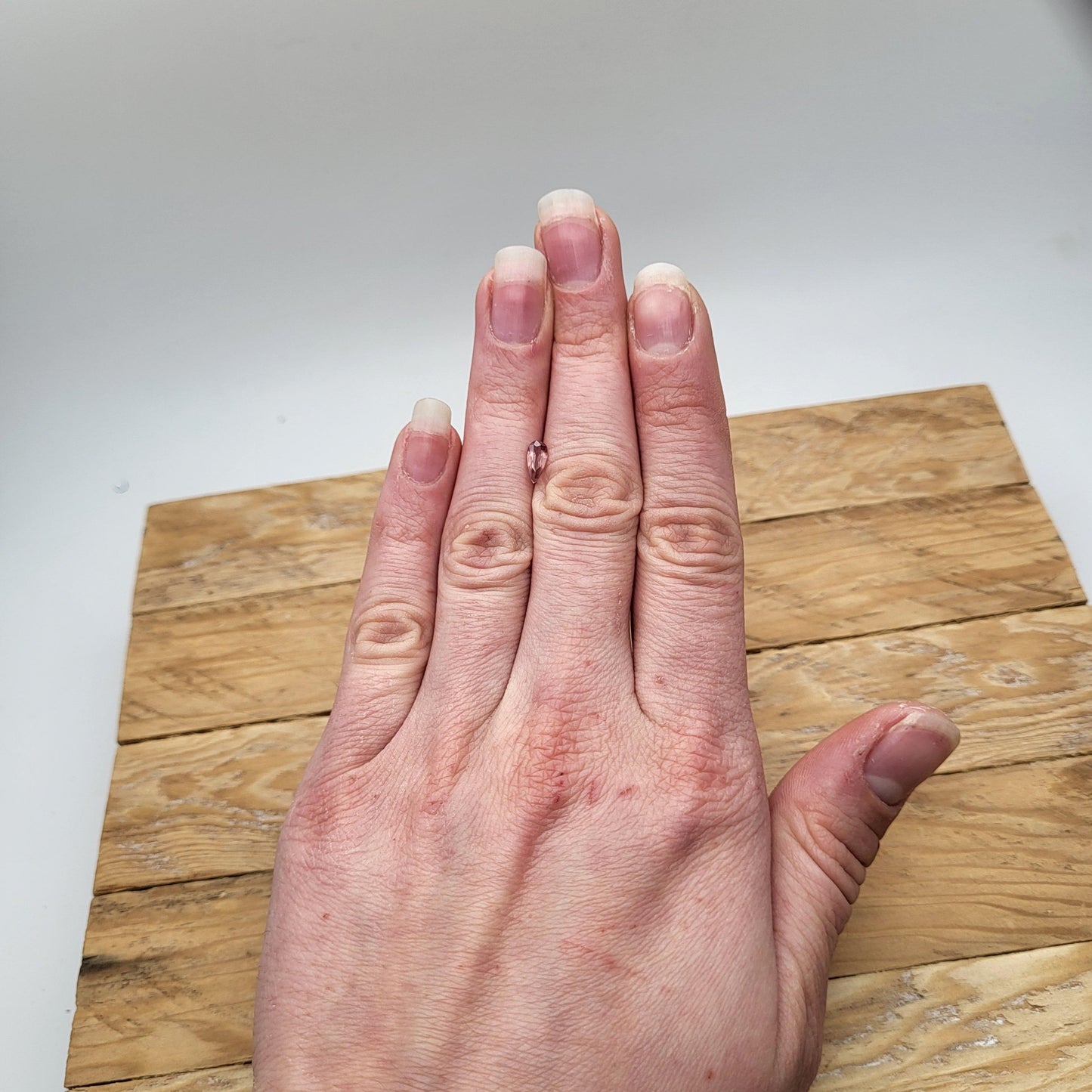 0.57 carat Natural Orangey Pink Sapphire 7.5x3.4mm, Pear Cut, Heated With Residues, Faceted Loose Gemstone, Earth Mined