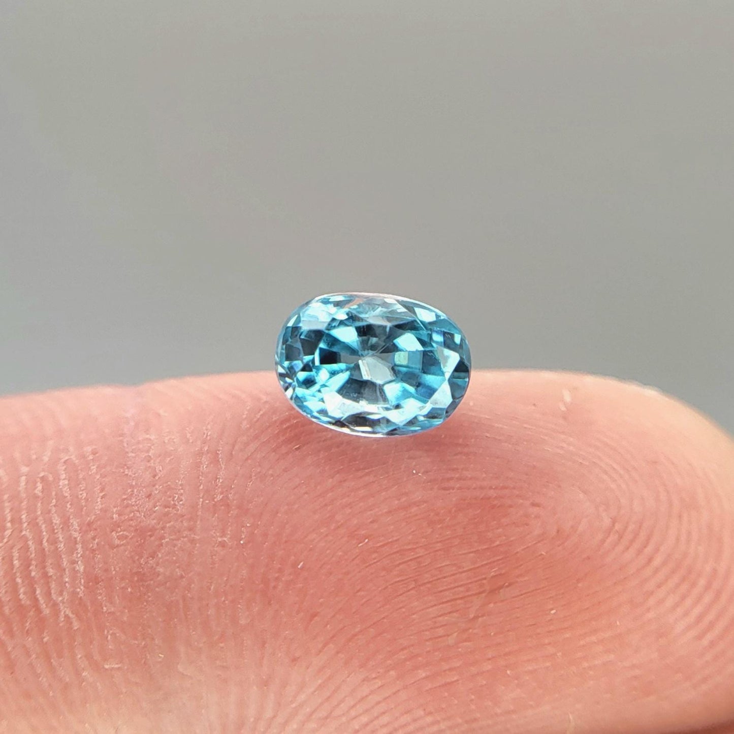 1.96 Carat Blue Zircon 7x5.2mm Oval Cut, Faceted Loose Gemstone