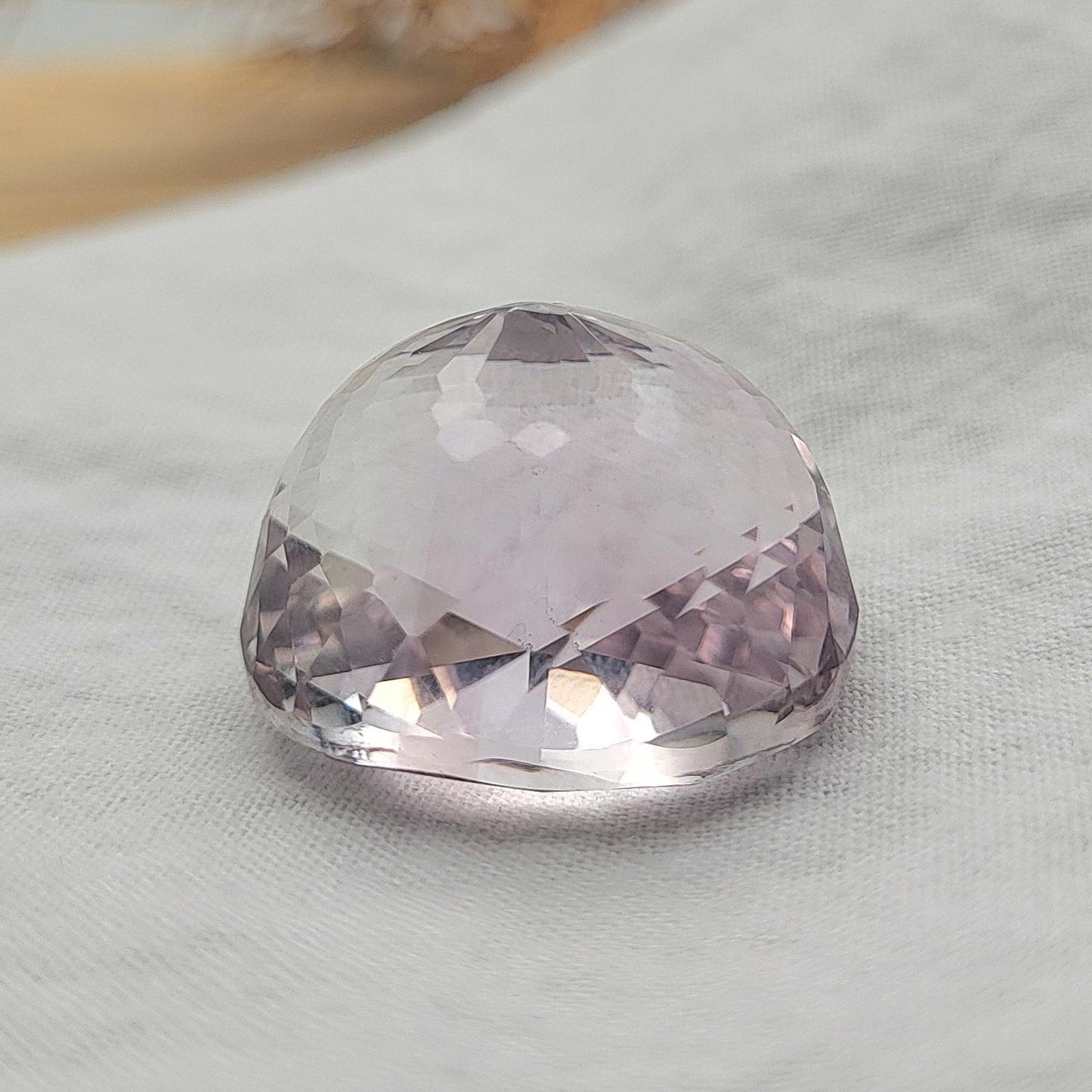 21.1x18.8mm Rose-Cut Light Purple Amethyst 41.10 ct, Gemstone Faceted, February Birthstone