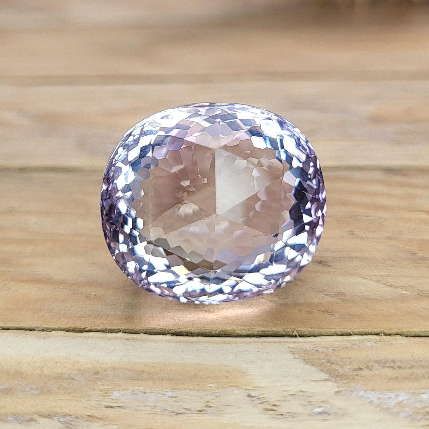 21.1x18.8mm Rose-Cut Light Purple Amethyst 41.10 ct, Gemstone Faceted, February Birthstone