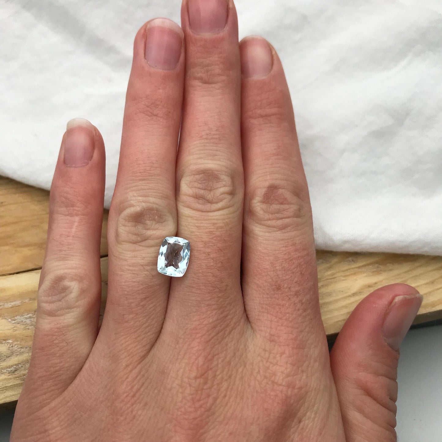 9x7mm Natural Light Blue Aquamarine 1.71 Carats Light Blue Cushion Cut Loose Gem