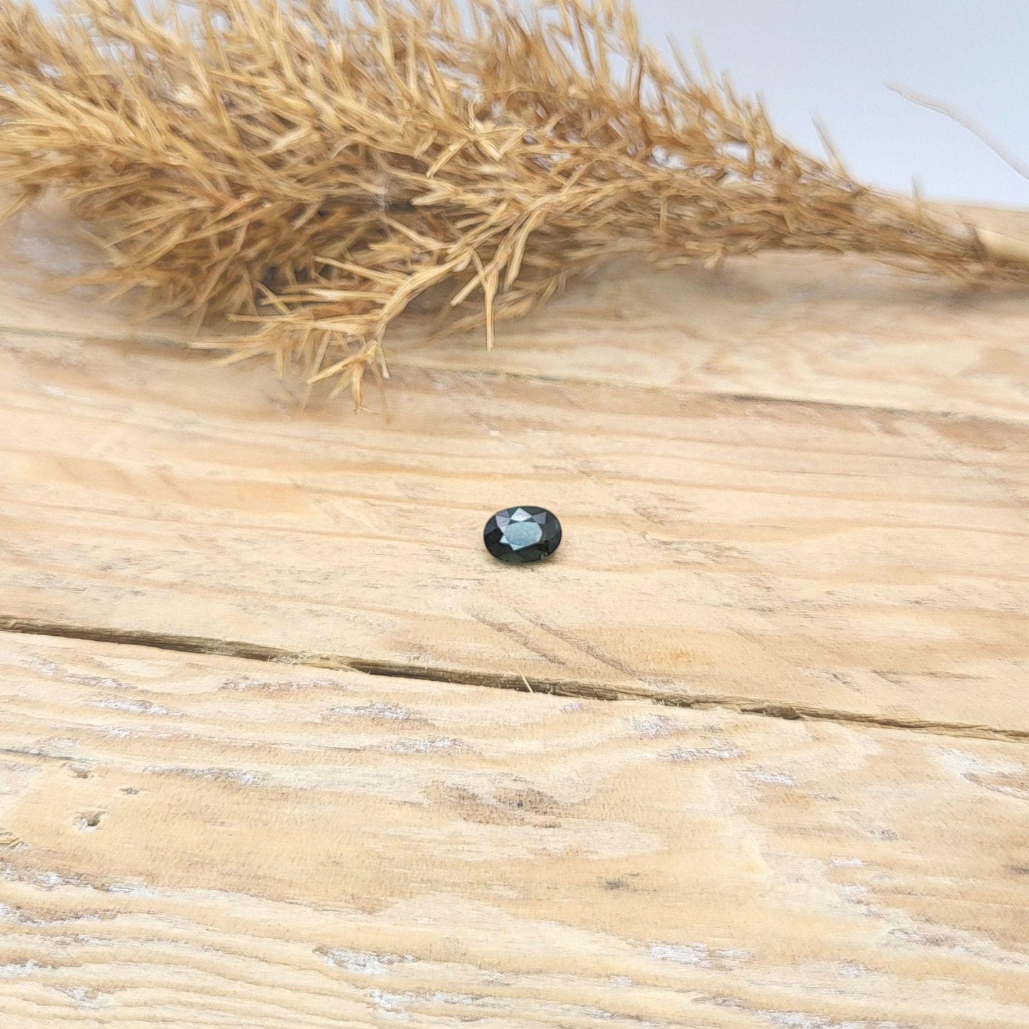 0.72 Carat Dark Green Sapphire 6.3x4.5mm Oval Cut, Faceted Loose Natural Heated Sapphire