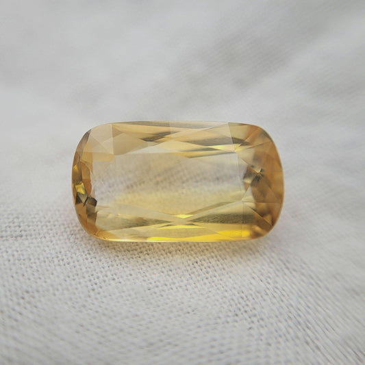 5.52 Carat Yellow-Orange Citrine 14.3x8.3mm long Cushion Cut, November Birthstone