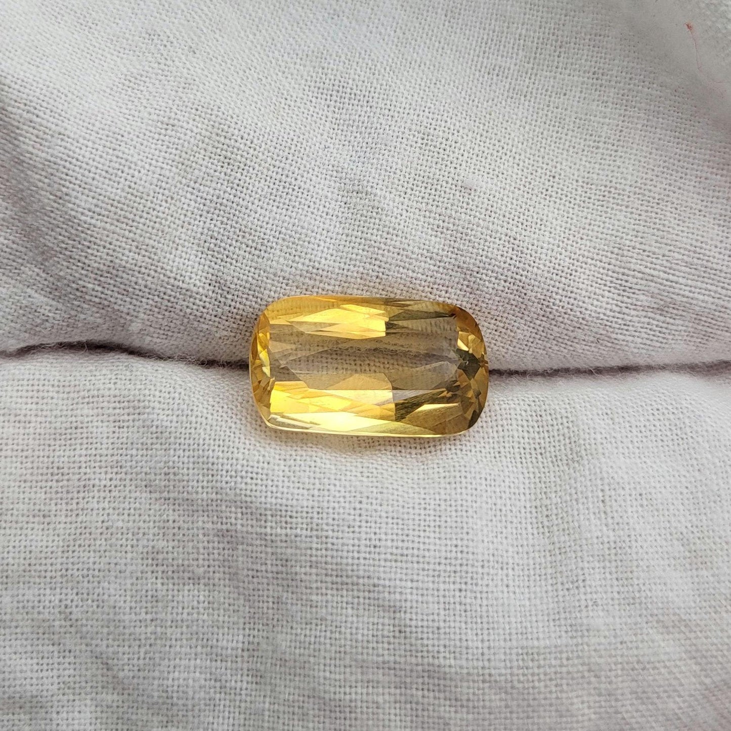 5.52 Carat Yellow-Orange Citrine 14.3x8.3mm long Cushion Cut, November Birthstone