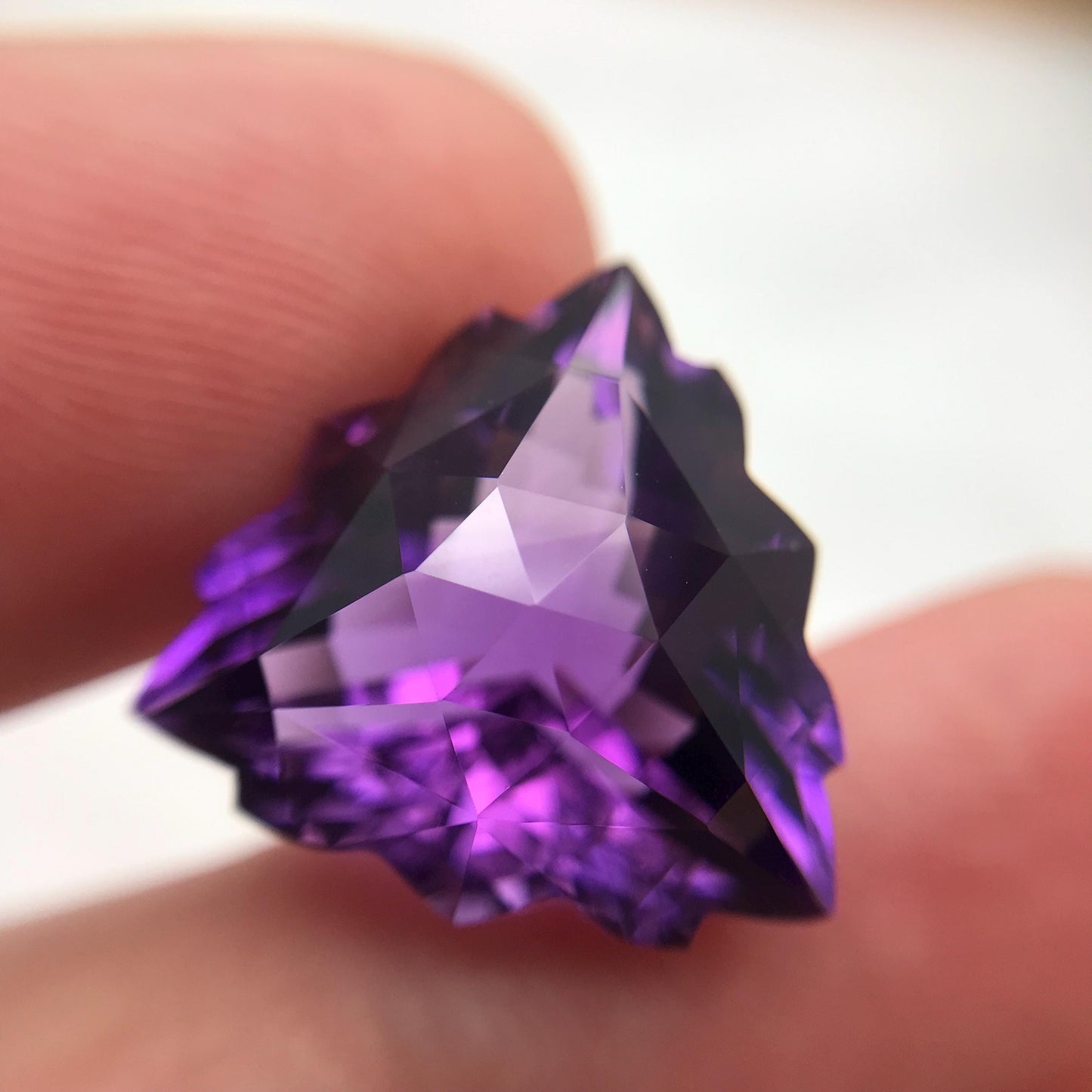 16.4mm Purple Amethyst, Fancy Trillion Cut 12 carat Loose Gemstone Faceted  February Birthstone, USA Seller