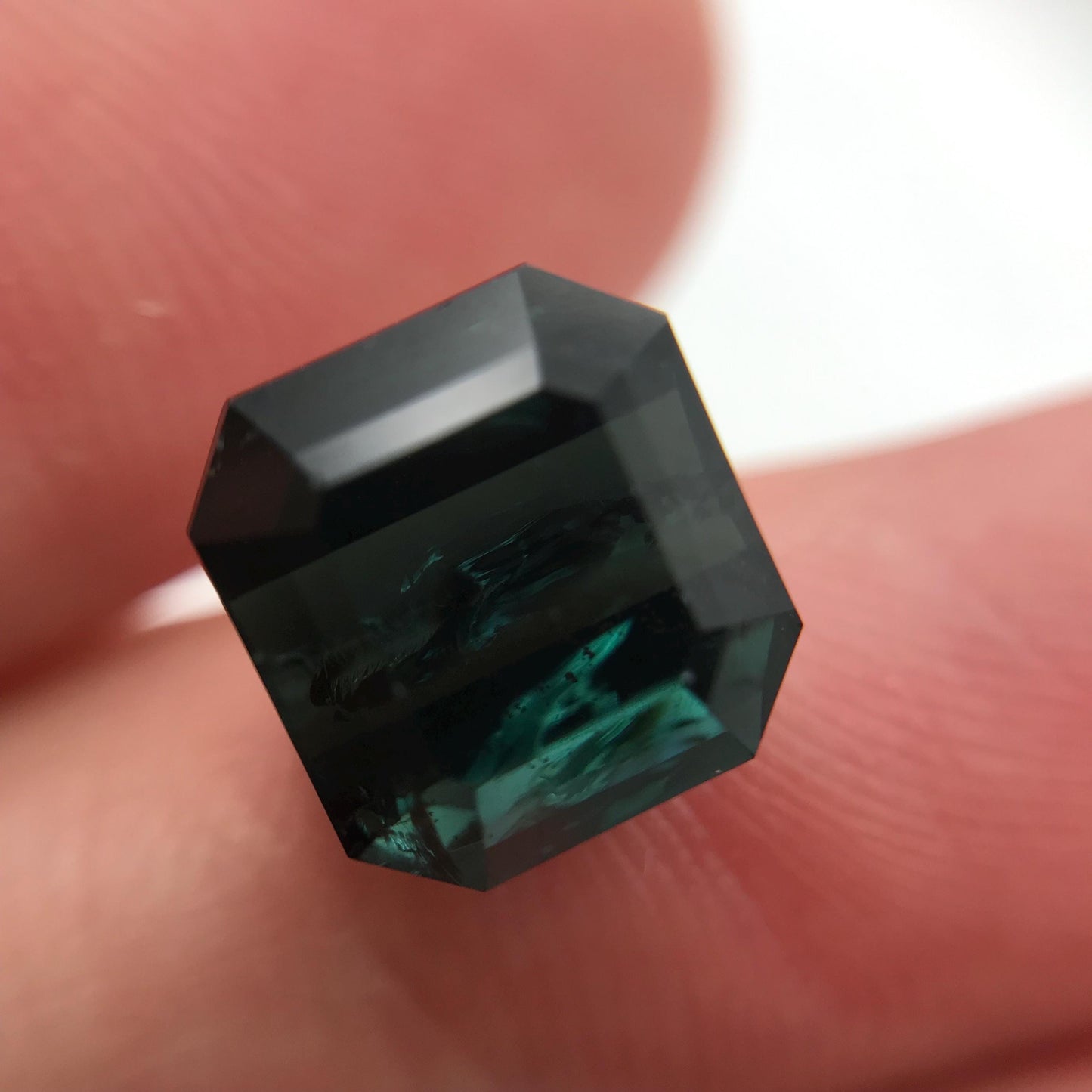 Natural Dark Green Tourmaline 4.54 carat, 9.2x8.7mm Octagon Cut, Faceted Loose Gemstone