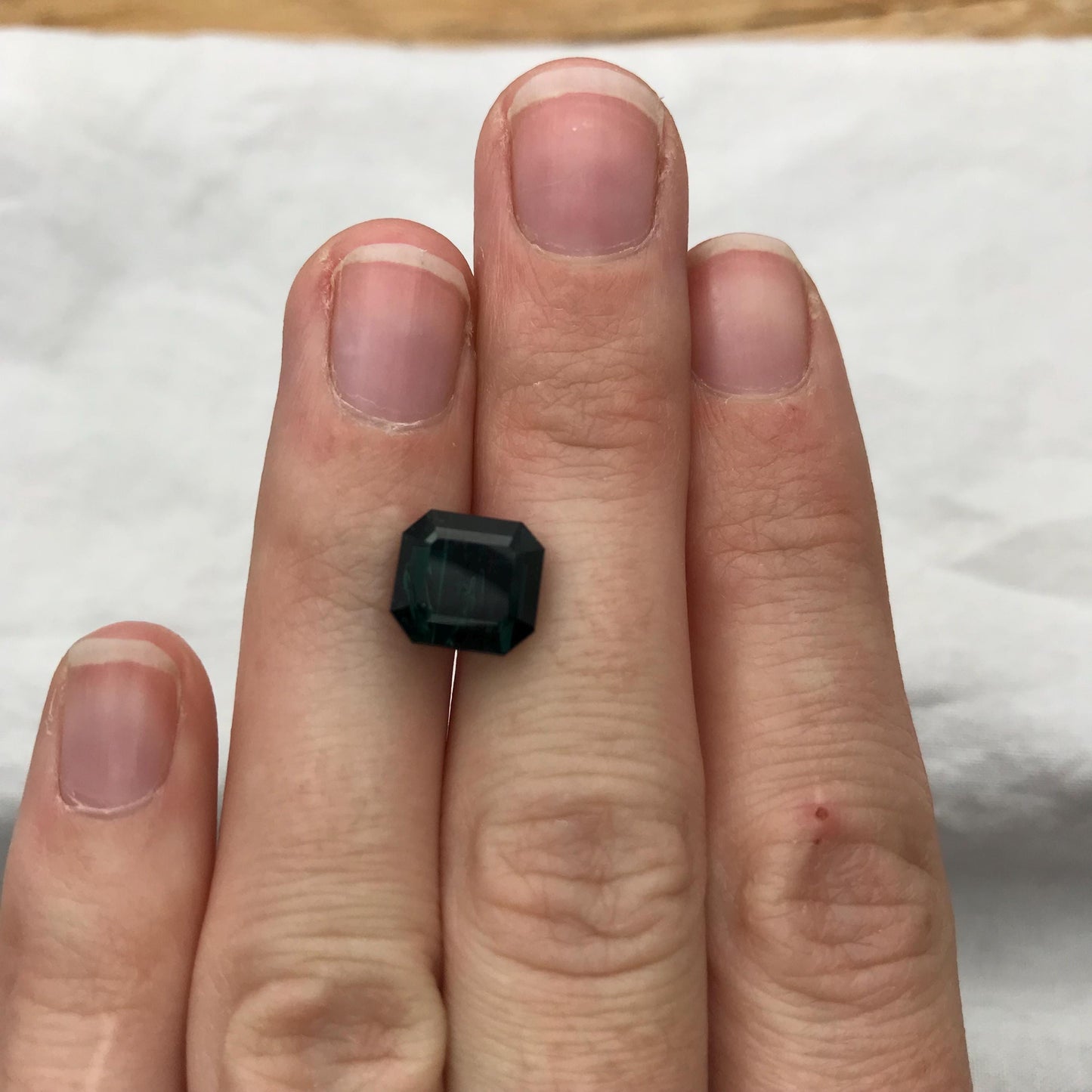 Natural Dark Green Tourmaline 4.54 carat, 9.2x8.7mm Octagon Cut, Faceted Loose Gemstone