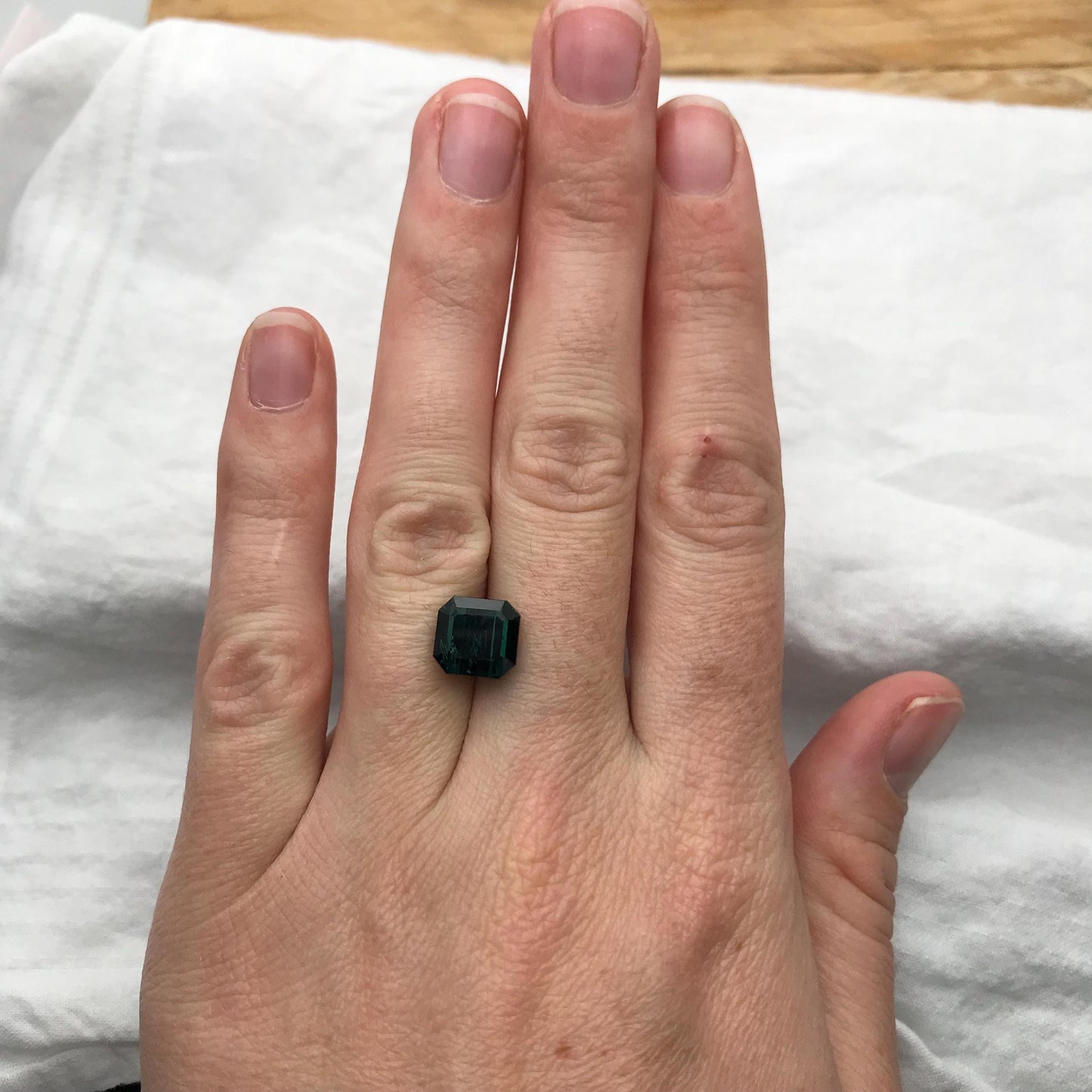 Natural Dark Green Tourmaline 4.54 carat, 9.2x8.7mm Octagon Cut, Faceted Loose Gemstone