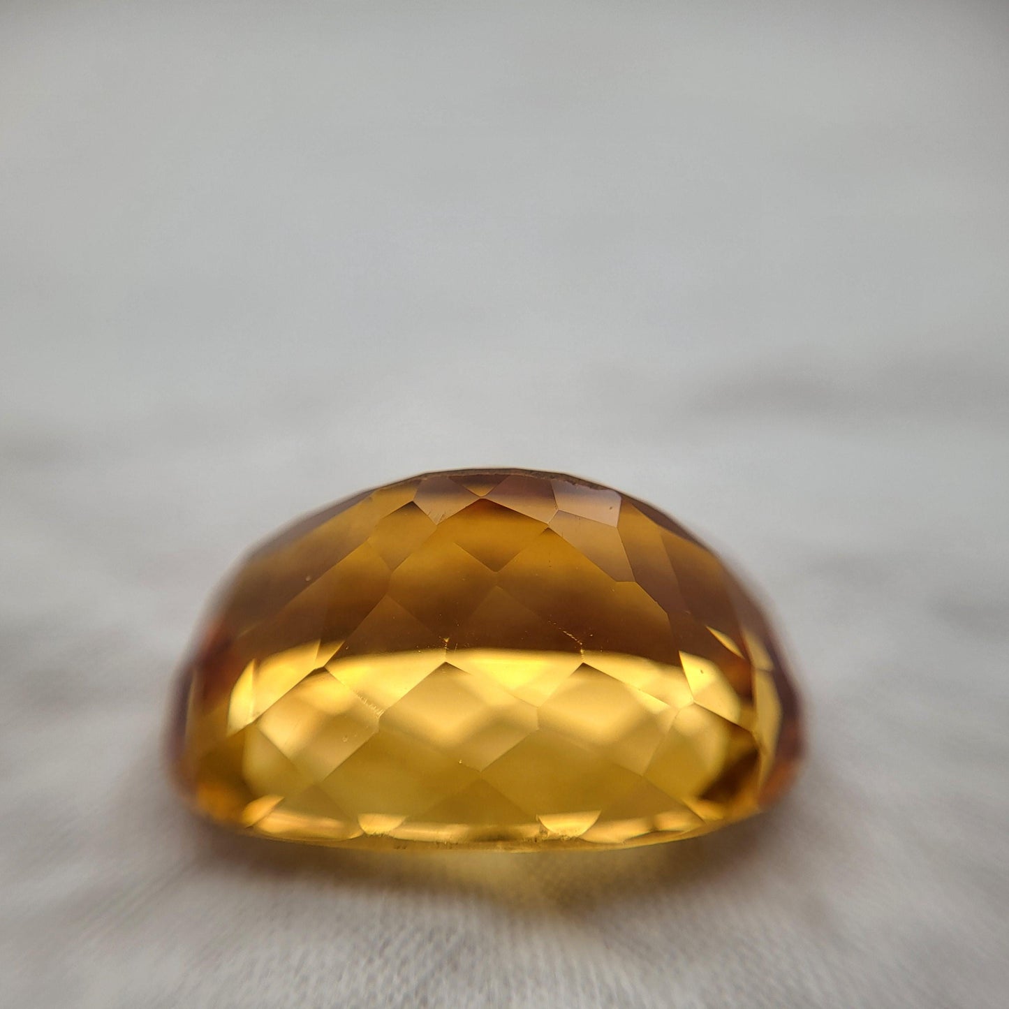 21.9x15.8mm Yellow-Orange Citrine, 24.57 Carat Cushion Cut Loose Faceted Gemstone