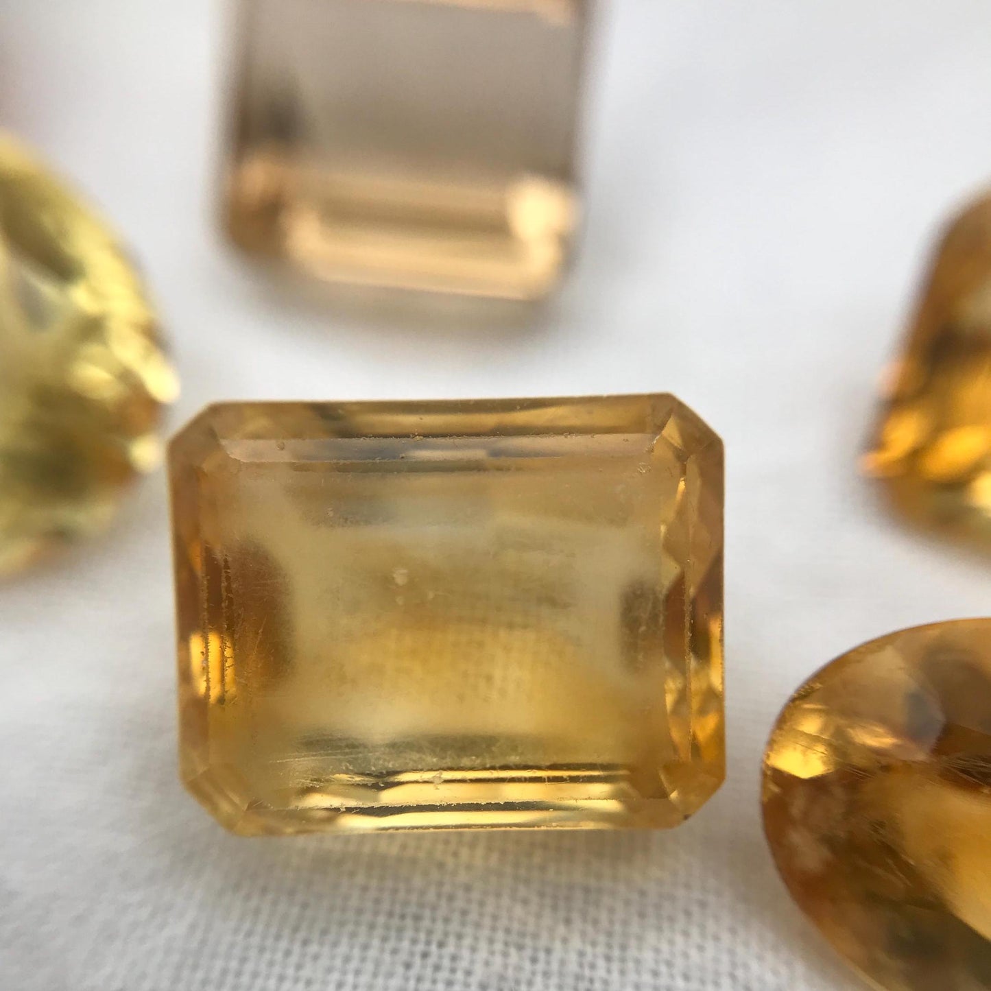 123 carat Lot of Worn Citrine, 15 Stones, Worn Faceted Discount Gemstone, Reclaimed/Recycled, Pre-formed Facet Rough, Re-cutting